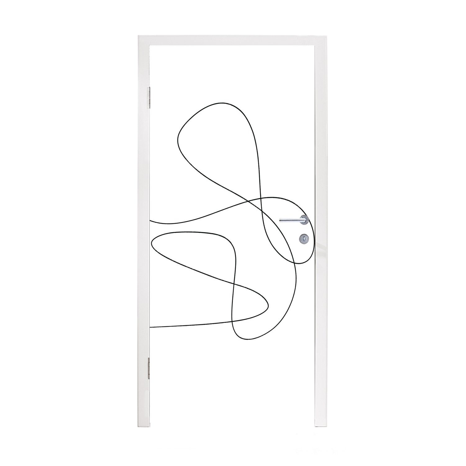 MuchoWow Türtapete Linienkunst - Minimalismus - Abstrakt, Matt, bedruckt, (1 St), Fototapete für Tür, Türaufkleber, 75x205 cm