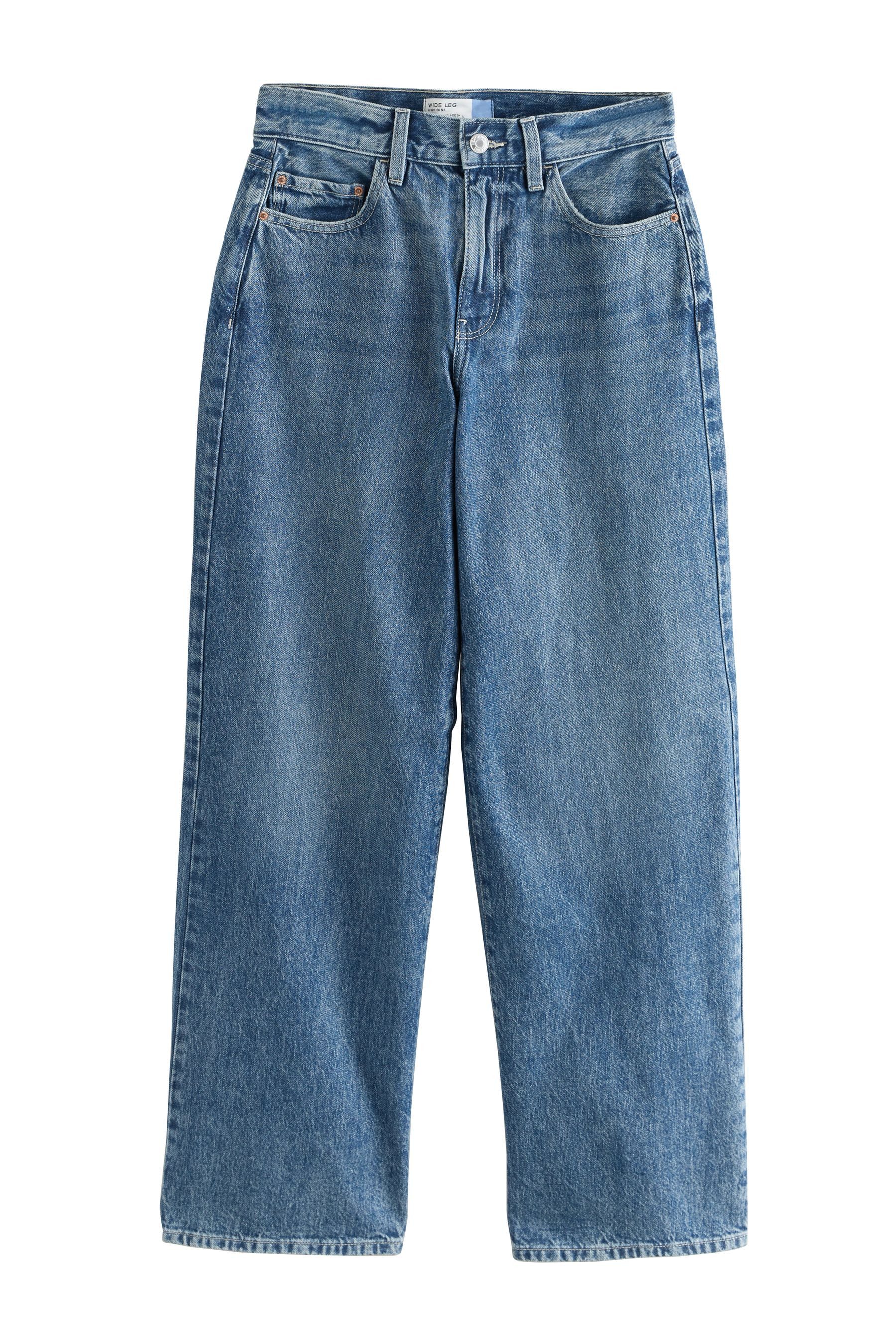 Weite Jeans Authentische City Hochbund-Jeans mit weitem Bein