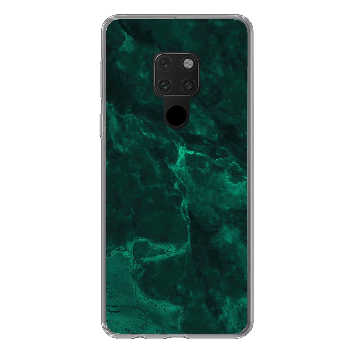MuchoWow Handyhülle für Huawei P40 Lite Marmor - Limone - Grün - Strukturiert - Marmoropti, Handy Case, Silikon, Bumper Case Dünn
