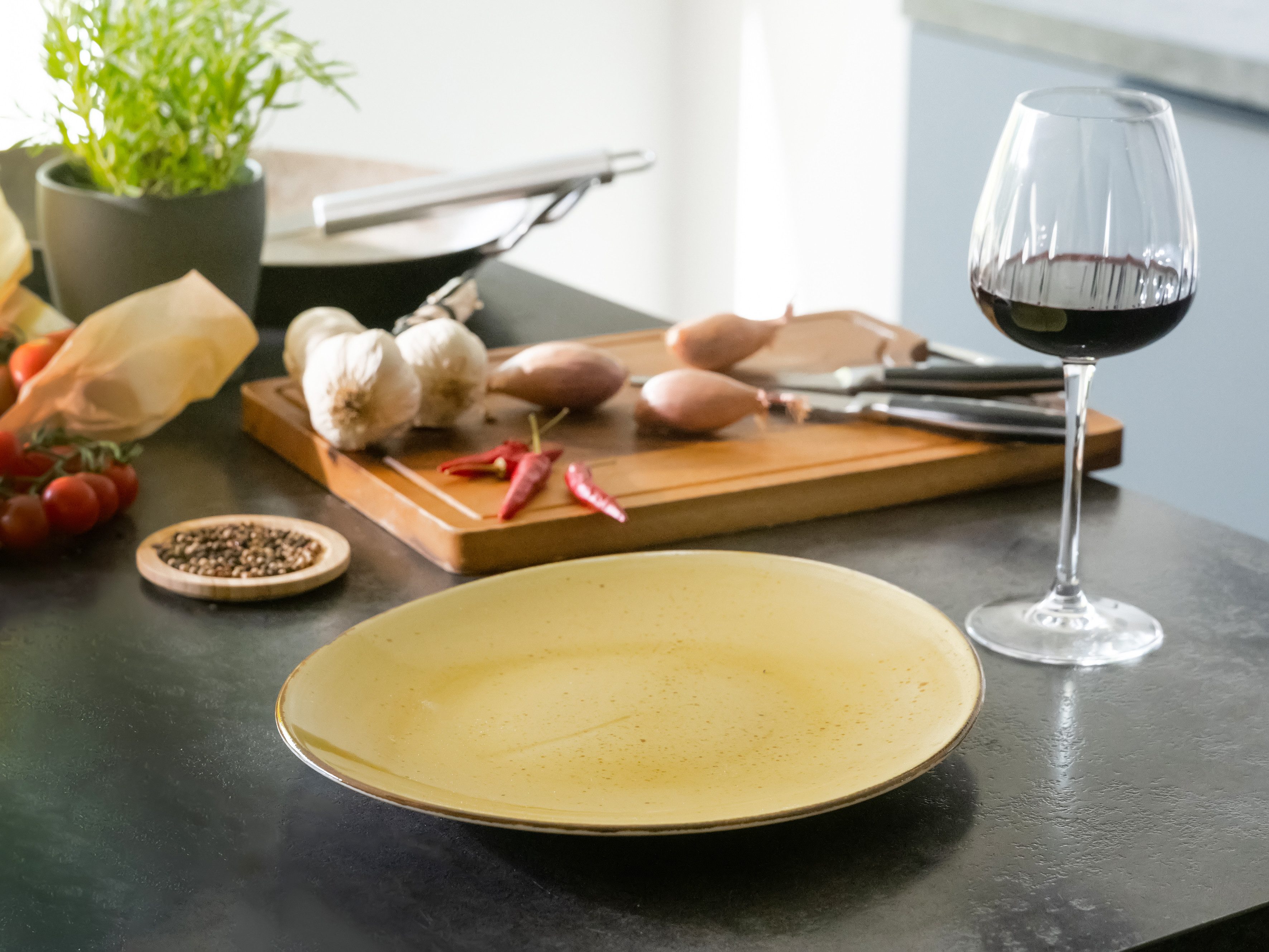 CreaTable Steakteller Vintage Nature, Teller Set, 4-tlg., (4 St), Naturverbundenes Design, Vielseitig einsetzbar