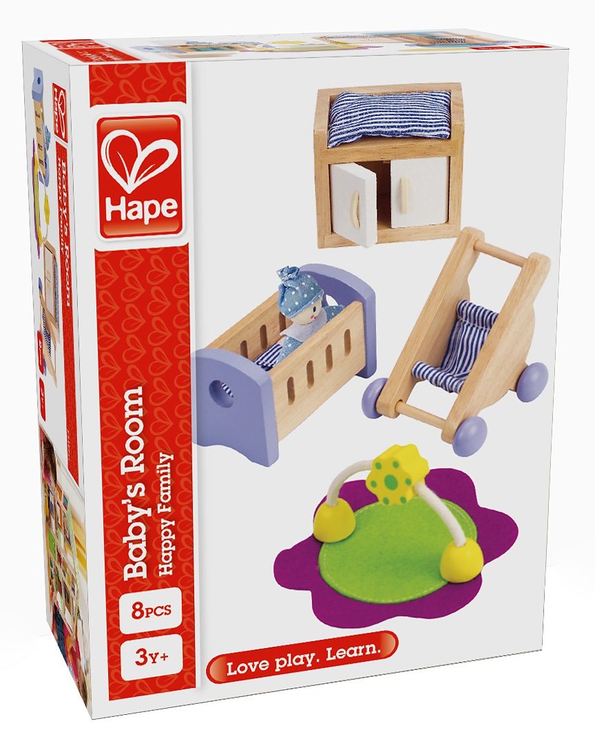 Image of Hape Puppenhausmöbel »Babyzimmer« (Set, 8tlg)
