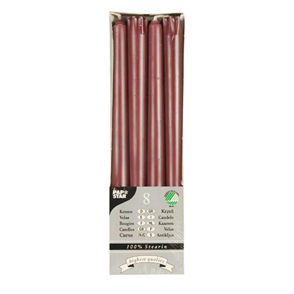 Tafelkerze 8 Leuchterkerzen Ø 2,2 cm · 25 cm rost aus 100 % Stearin