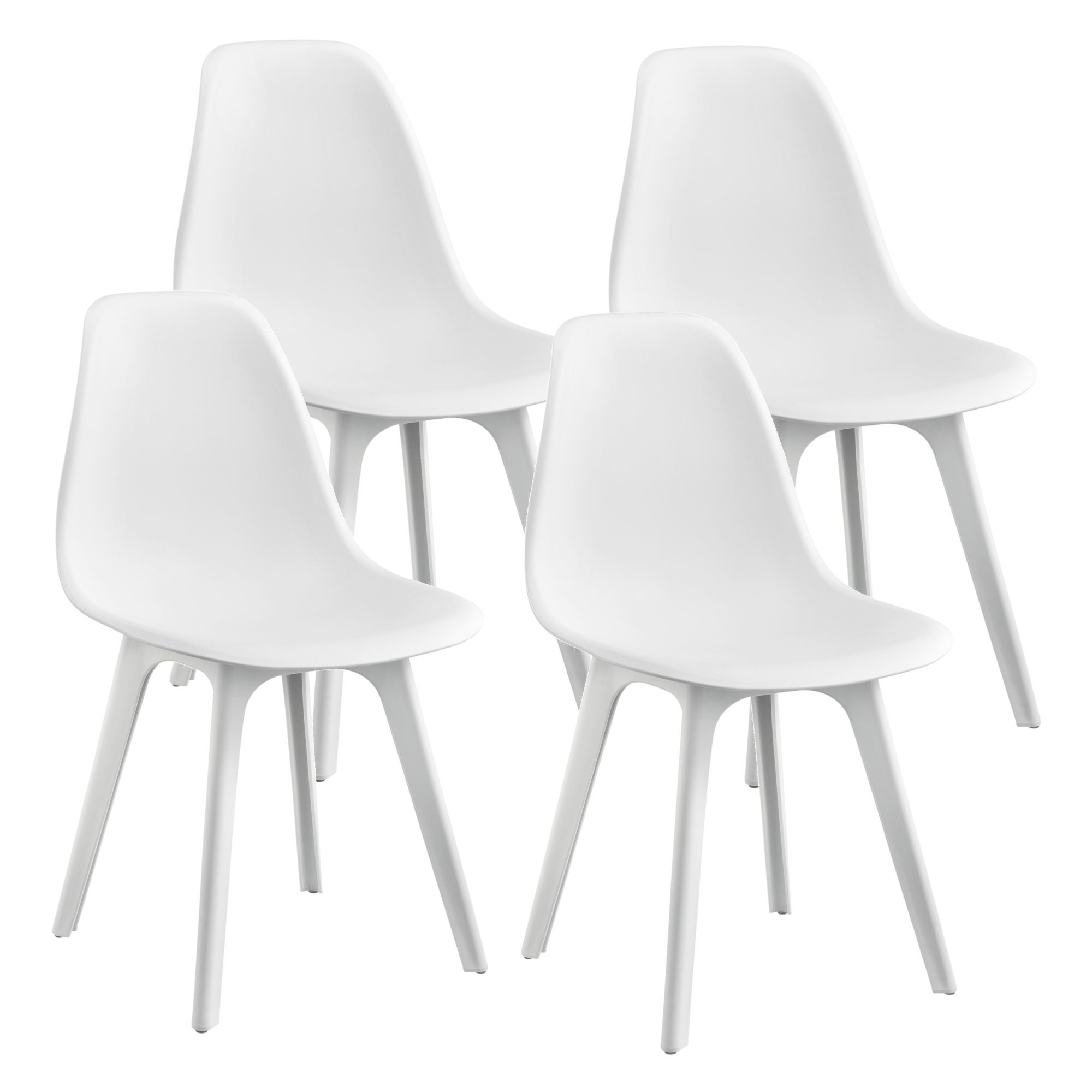 Stühle (Set, Glasplatte Kunststoff weiß 4 Tisch), en.casa 1 mit Küchentisch Stühle, »Stathelle« 5-tlg., Essgruppe,