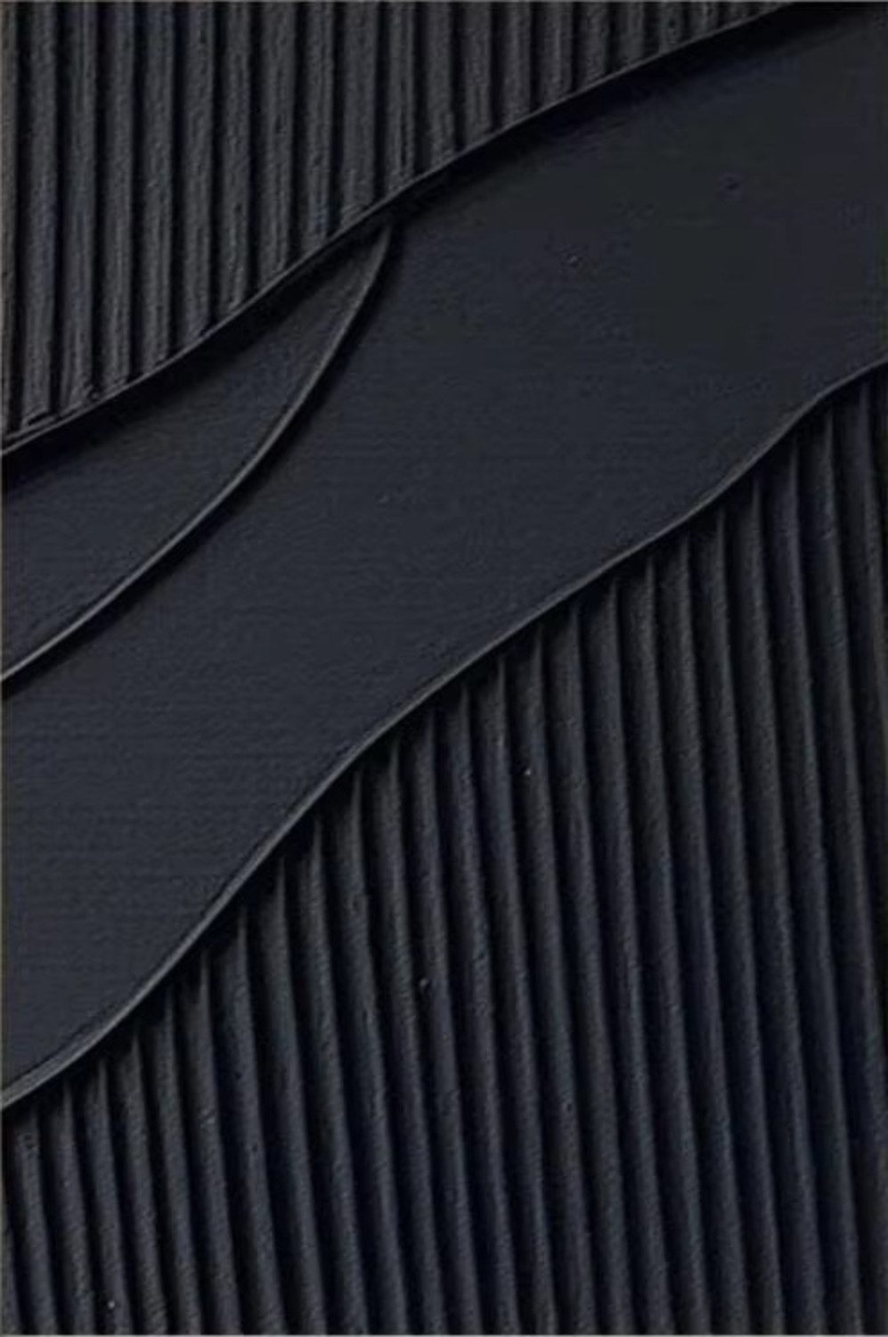 TPFLiving Kunstdruck OHNE RAHMEN, Abstrakte minimalistische Linien und Formen in 3D Struktur - (Leinwandbild XXL), Farben: Farben: schwarz -Größe: 20x30cm