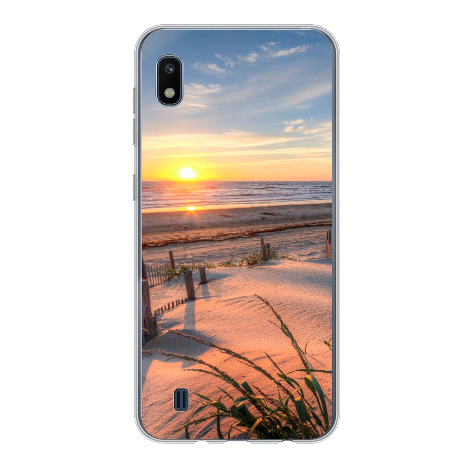 MuchoWow Handyhülle für Samsung Galaxy A10 Strand - Meer - Düne - Sonnenuntergang - Landsc, Smartphone-Bumper, Print, Handy Schutzhülle Dünn