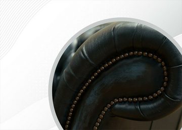 JVmoebel Chesterfield-Sofa Blau-schwarze Chesterfield Luxus Sofa Dreisitzer 3-er Couch Neu, Made in Europe