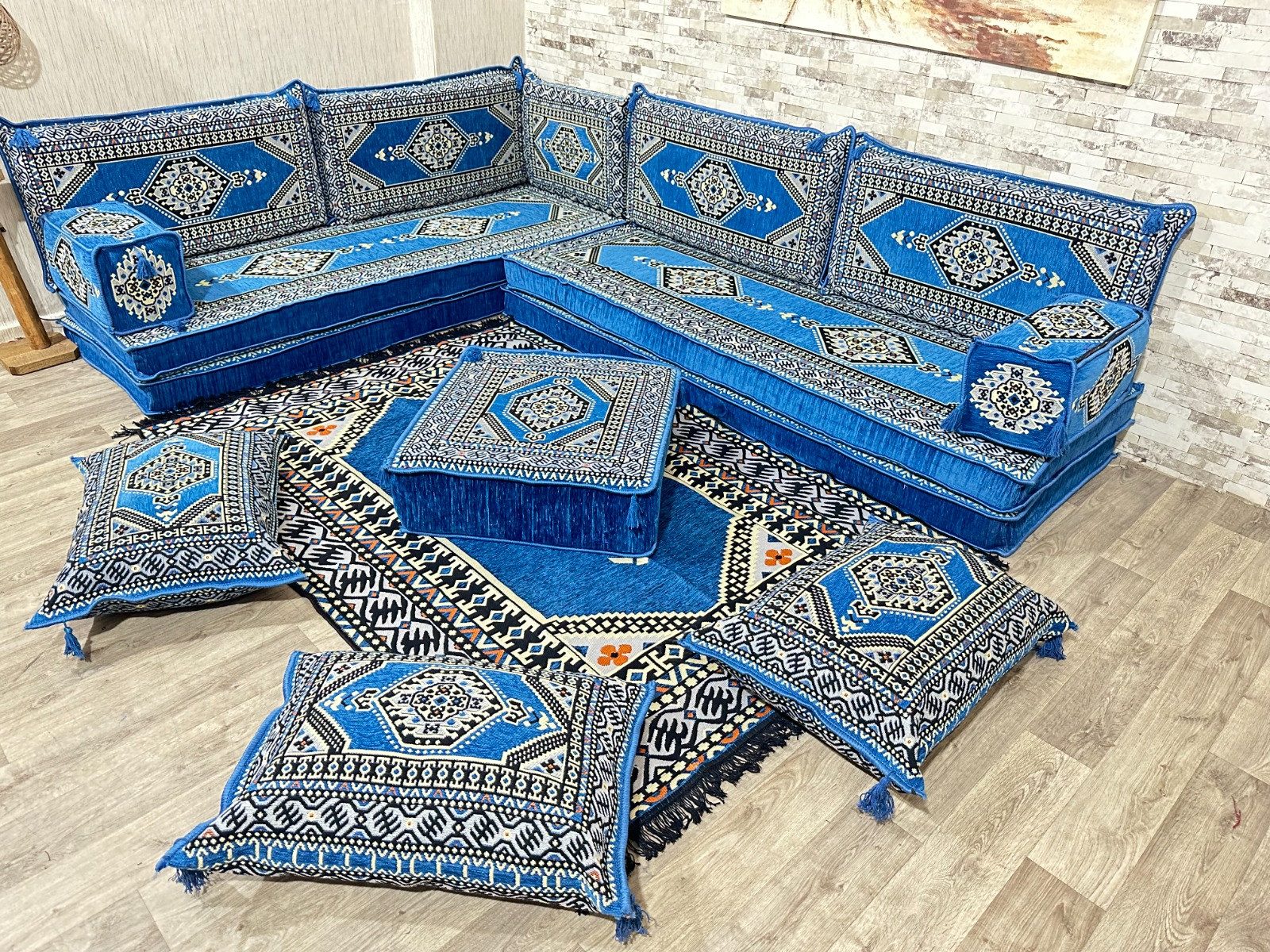CaddeBuy Sofa Marokkanisches Sofa, Kelim, Sark Kösesi, Orientalische Sitzecke, 16 Teile