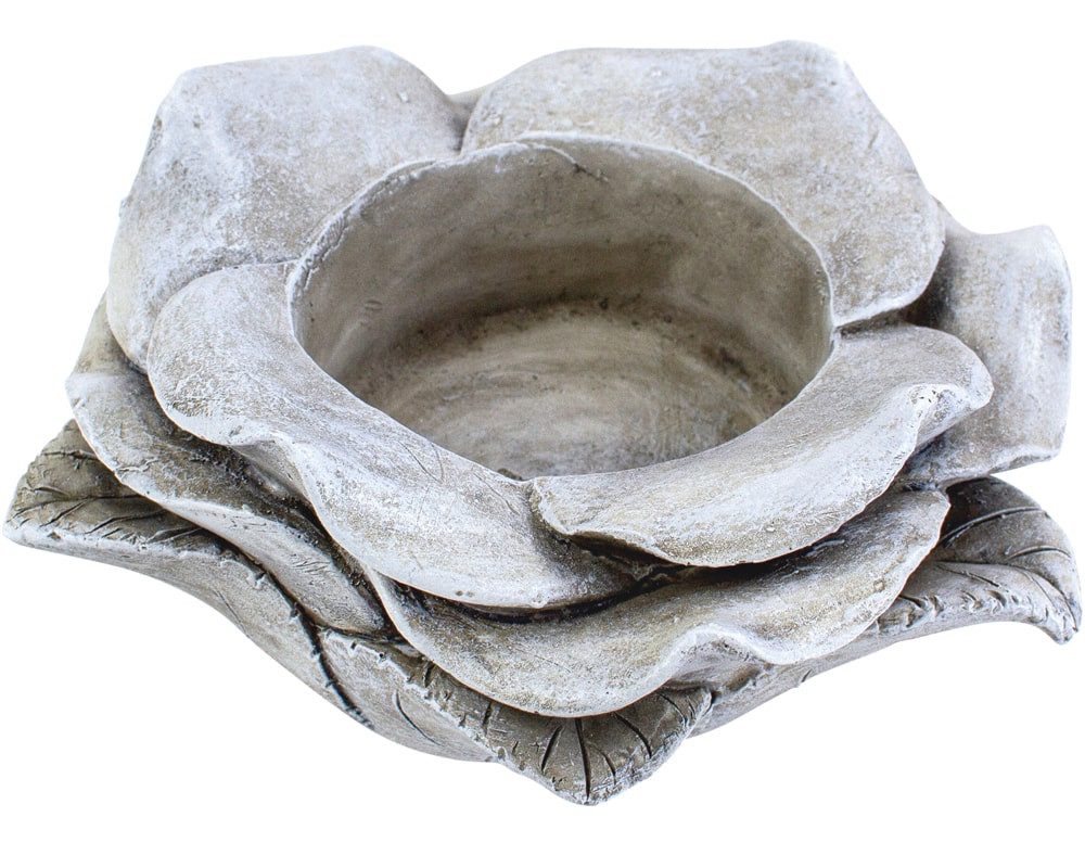 matches21 HOME & HOBBY Blumentopf Grabschmuck Rose in grau Pflanztopf Deko Ø 14,5 cm (1 St)