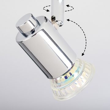 hofstein Deckenleuchte Deckenlampe aus Metall/Glas in Chromfarben, LED wechselbar, 3000 Kelvin, Leuchte mit verstellbaren Schirmen, 4 xGU10 inkl., je 5 W, 240 Lumen