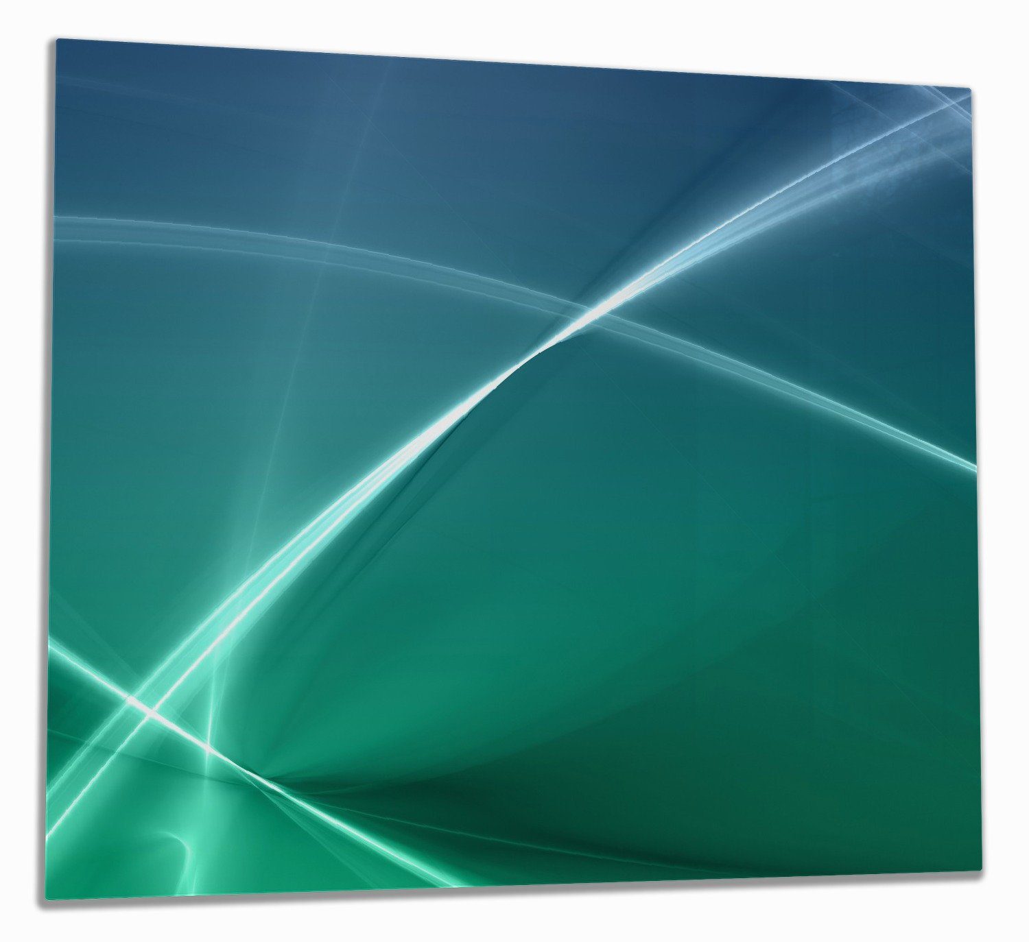 Herd-Abdeckplatte grün türkis, Größen ESG-Sicherheitsglas, verschiedene Formen Abstrakte und inkl. (Glasplatte, in 1 5mm Noppen), Wallario tlg., blau Linien