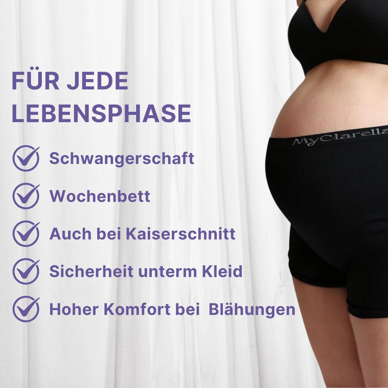 MyClarella Schwangerschaftsslip Unterhose für Schwangerschaft bis Wochenbett - The Mama Panty – Bild 2 von 5