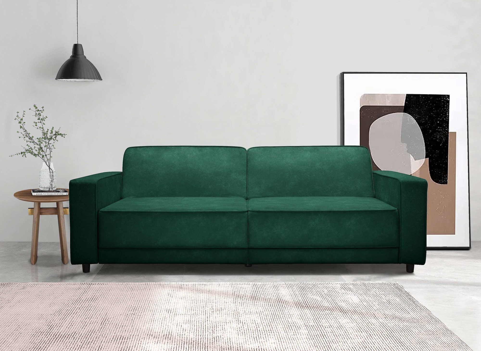 Dorel Home 3-Sitzer ALLIE Schlafsofa 225 cm, Bett-Funktion (108/190cm), trendiger Cord o. pflegeleichter Velours