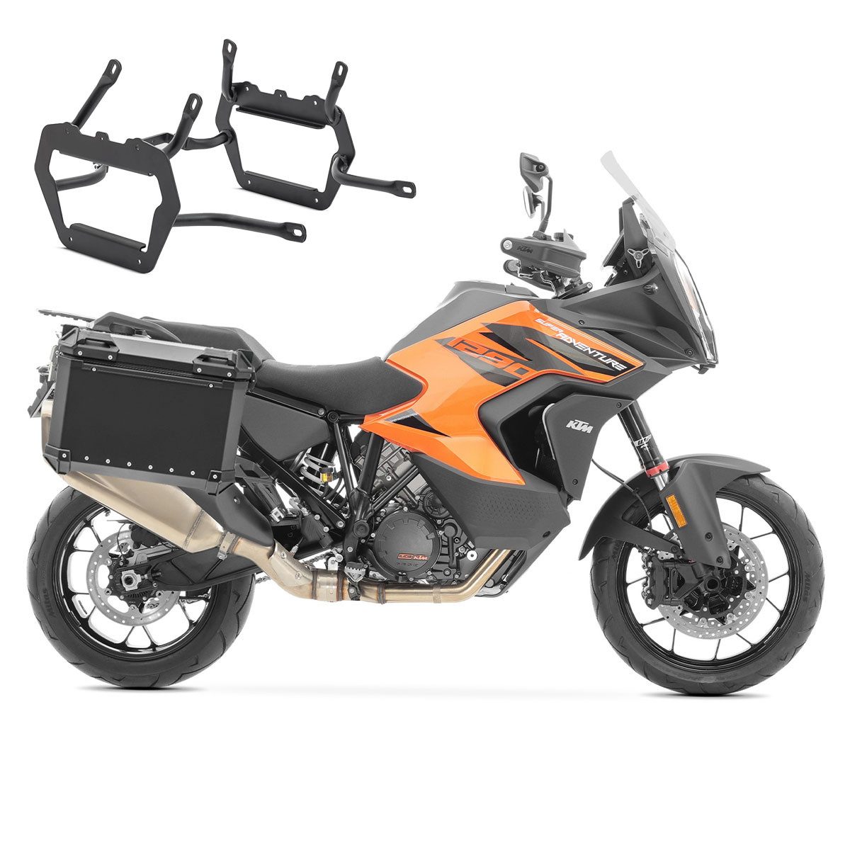 Bagtecs Kofferset Set Alukoffer + Kofferträger passend für KTM 1290 Super Adventure R