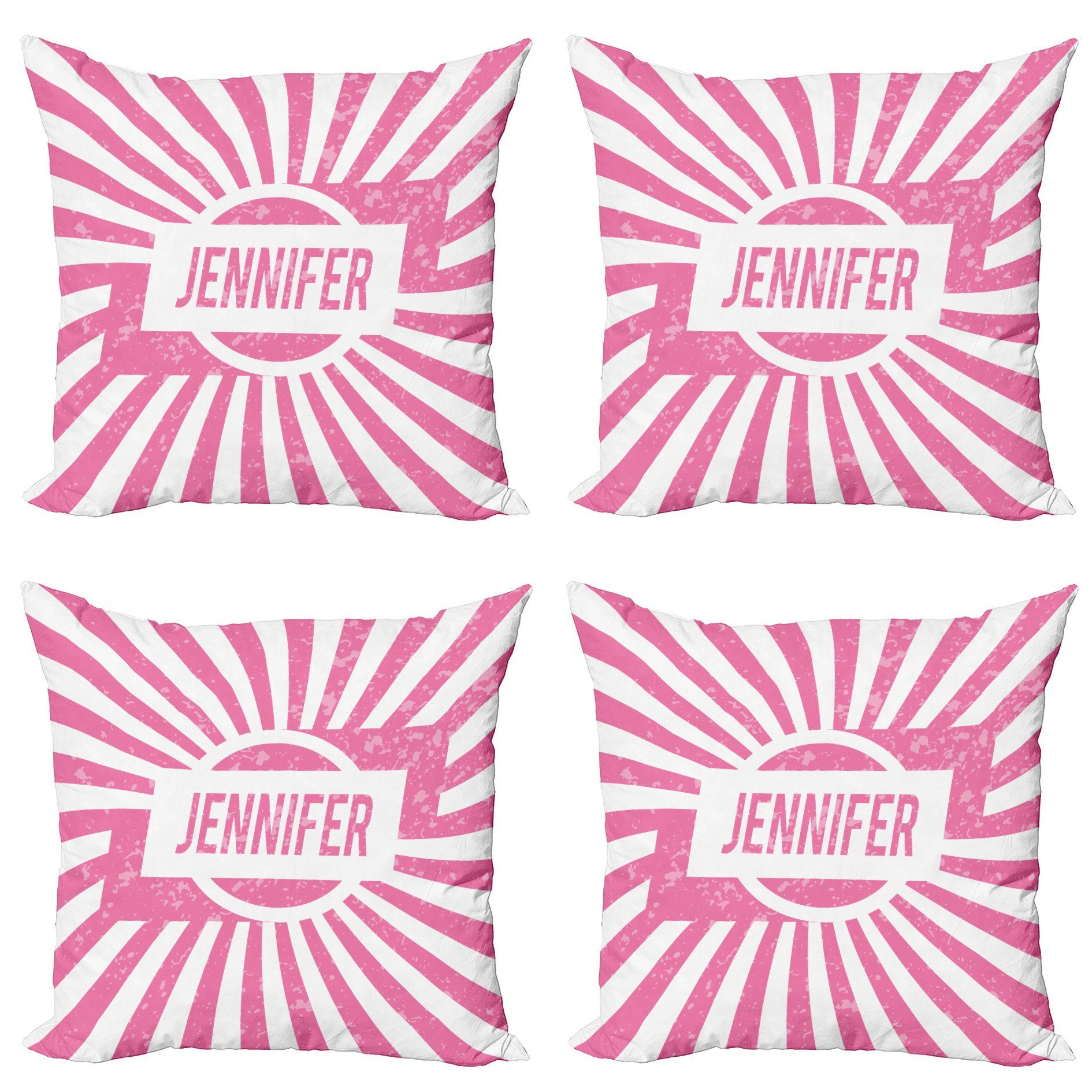 Modern Accent Mädchen-Name Doppelseitiger Jennifer (4 Stück), Kissenbezüge Digitaldruck, Amerikanischer Abakuhaus