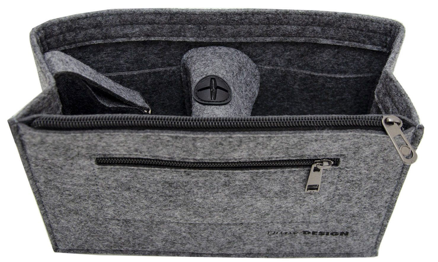 DuneDesign Taschenorganizer M - Filz Handtaschenorganizer mit Fächern für Handtasche und Rucksack, 27 x 10 x 16 cm Taschen Organizer - Innentasche für Damen Handtaschen