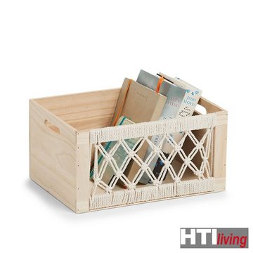 HTI-Living Aufbewahrungsbox Aufbewahrungskiste Holz mit Garn Boho-Stil (1 St., 1 Box ohne Dekoration)