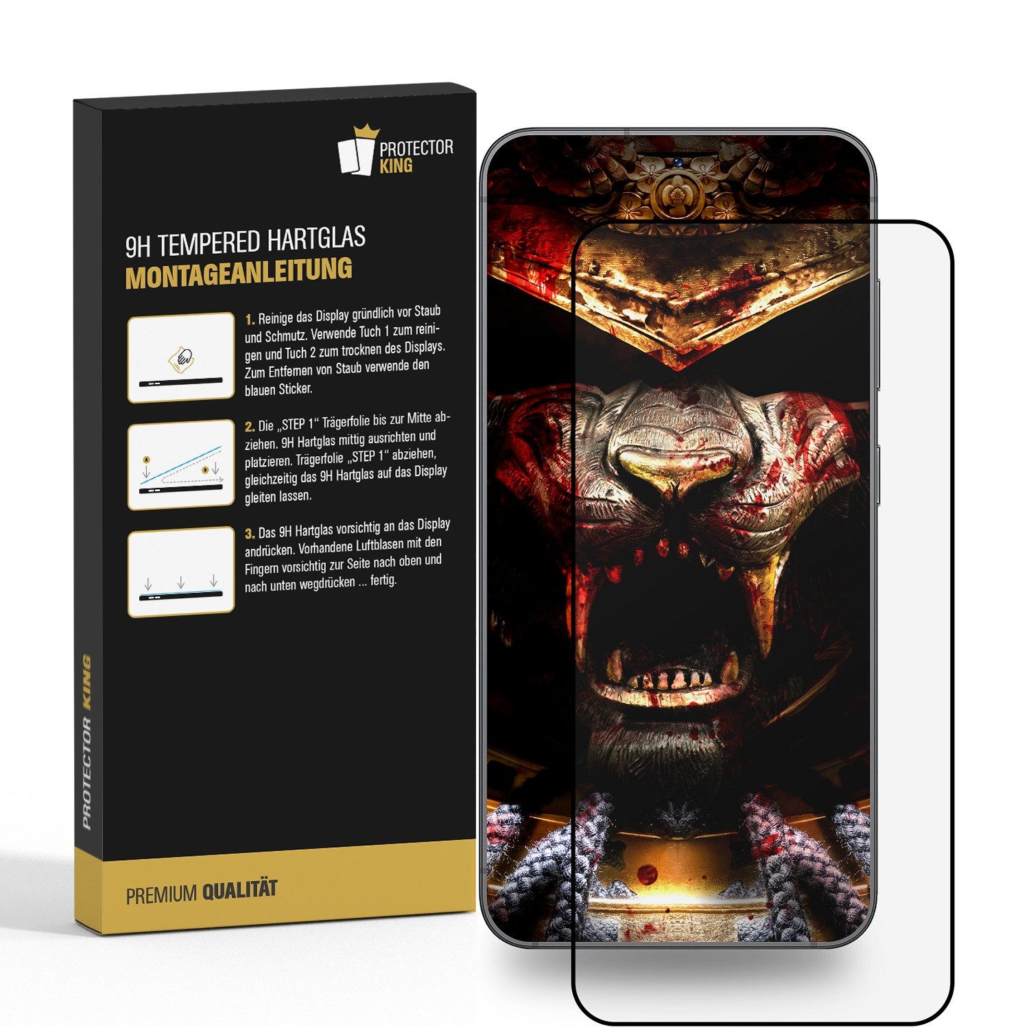 Protectorking Schutzfolie 4x 9H Panzerglas für Samsung Galaxy S24 FE FULL COVER 3D KLAR echtes, (4-Stück), Displayschutz, Schutzglas ECHTES TEMPERED 9H Panzerglas 3D-KLAR