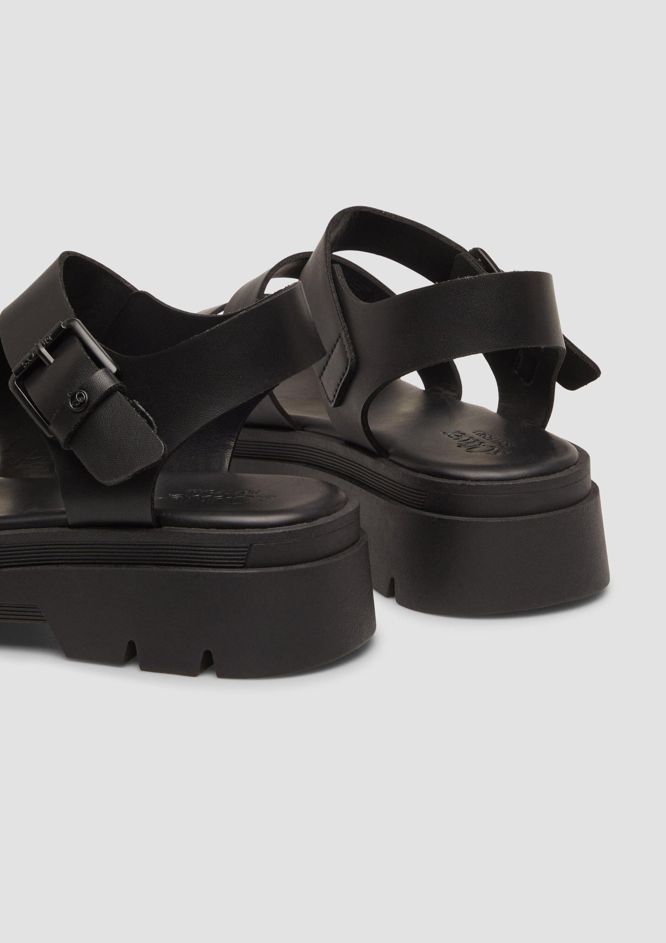 s.Oliver Sandalen Sandale Chunky Sandalen in Leder-Optik