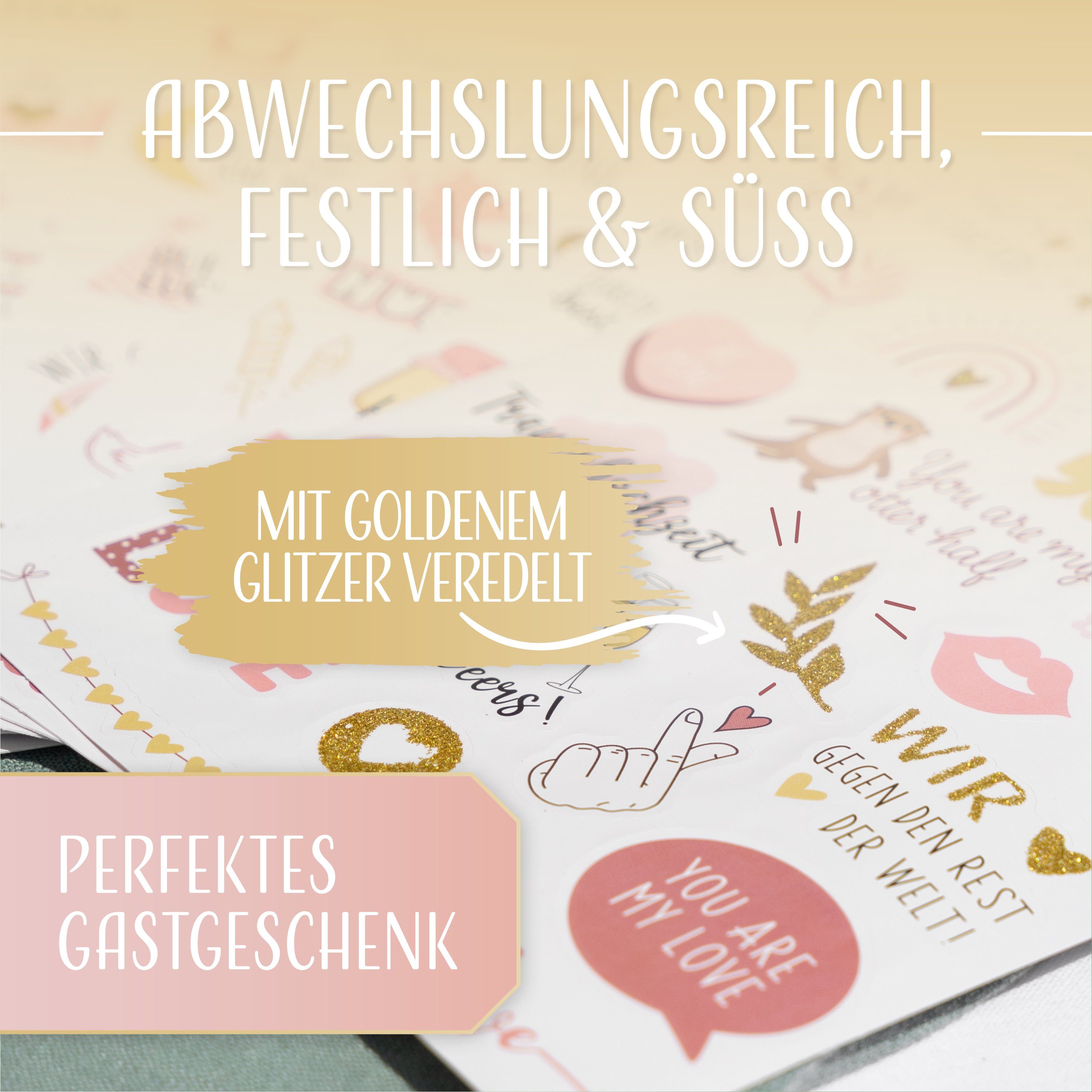 Amari Hochzeitskarte AMARI ® Sticker Hochzeit [168 Motive] - Veredelte Hochzeit Aufkleber