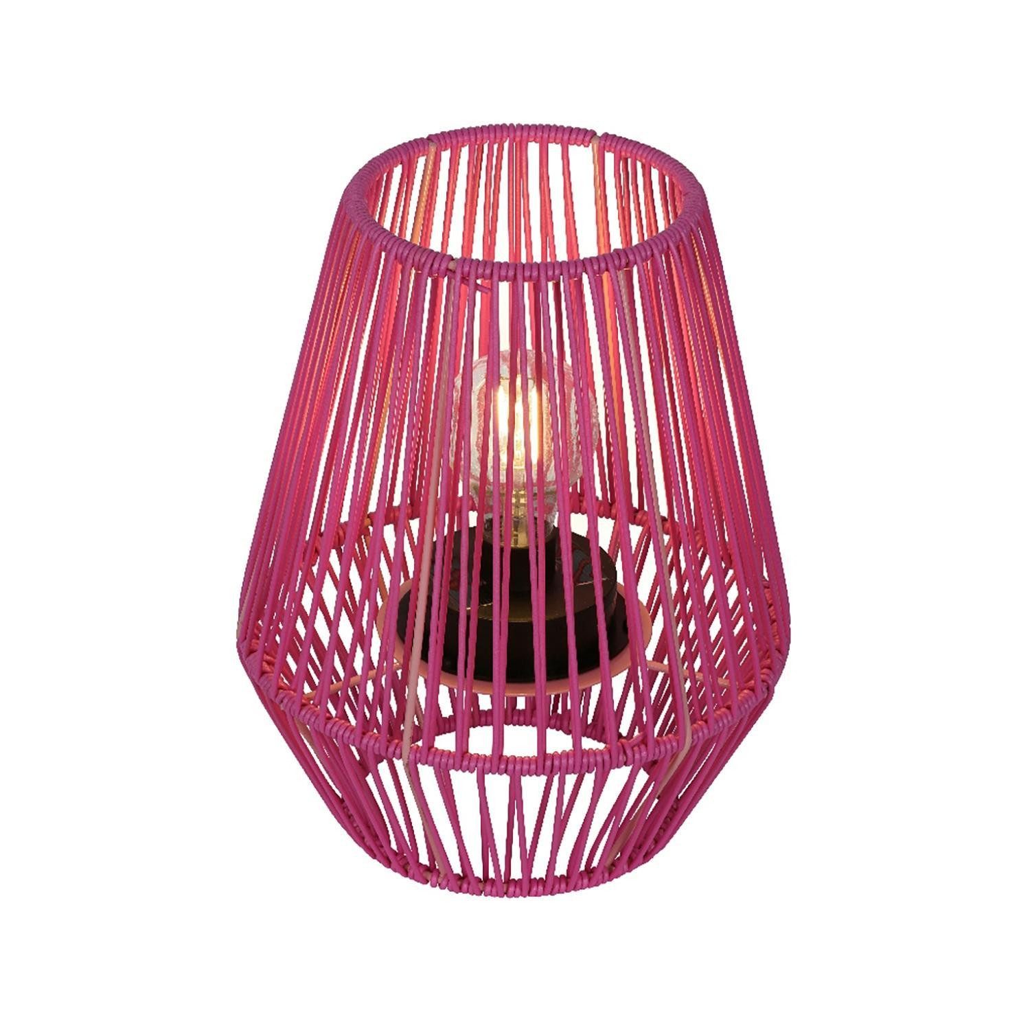 Kaemingk LED Tischleuchte JACKY, 1-flammig, H 23 cm, Pink, Schwarz, LED fest integriert, Kunststoff, Solarbetrieben, mit Schalter, Ø 20 x H 25 cm