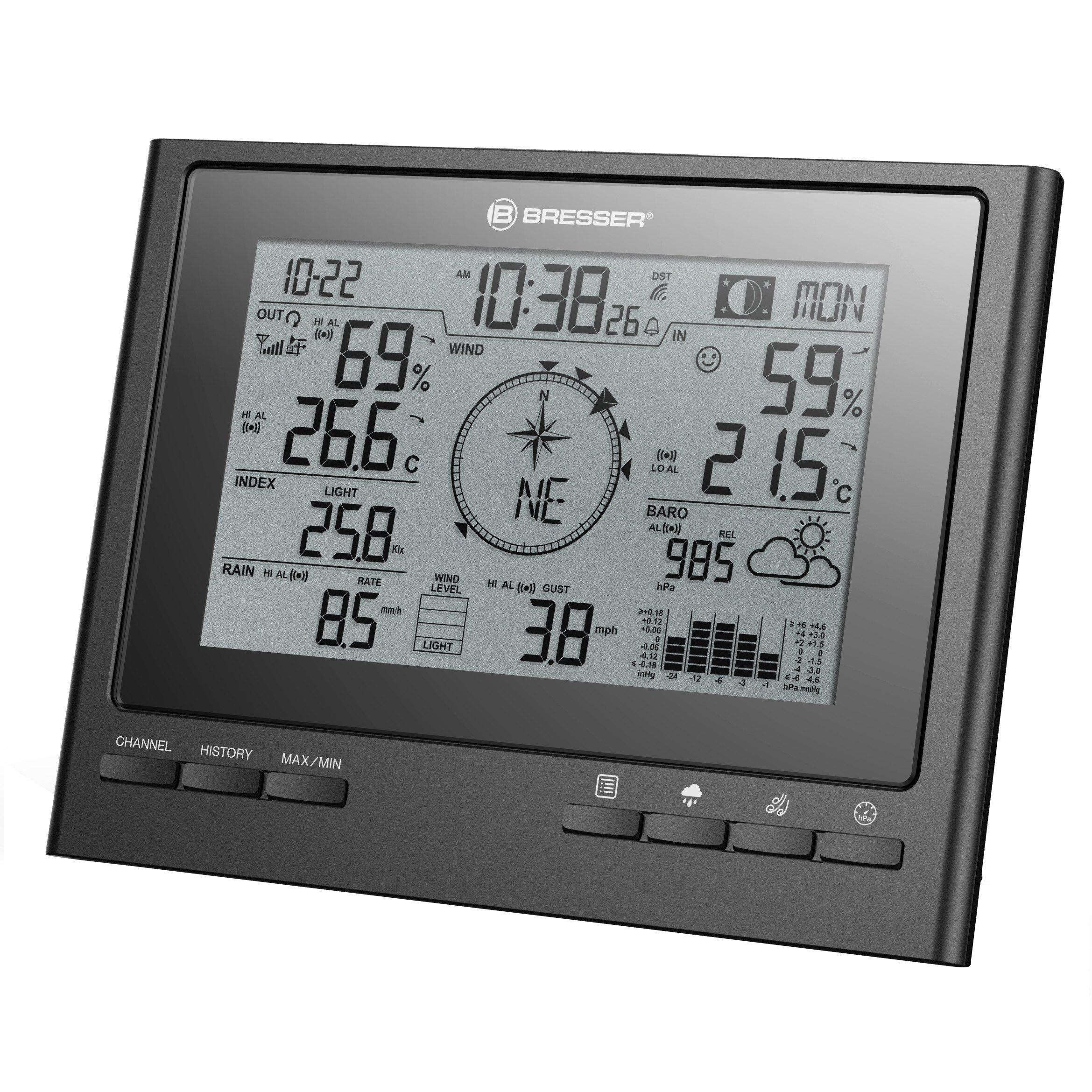 Wetterstation Wetter Center ClimateScout Basisstation - schwarz