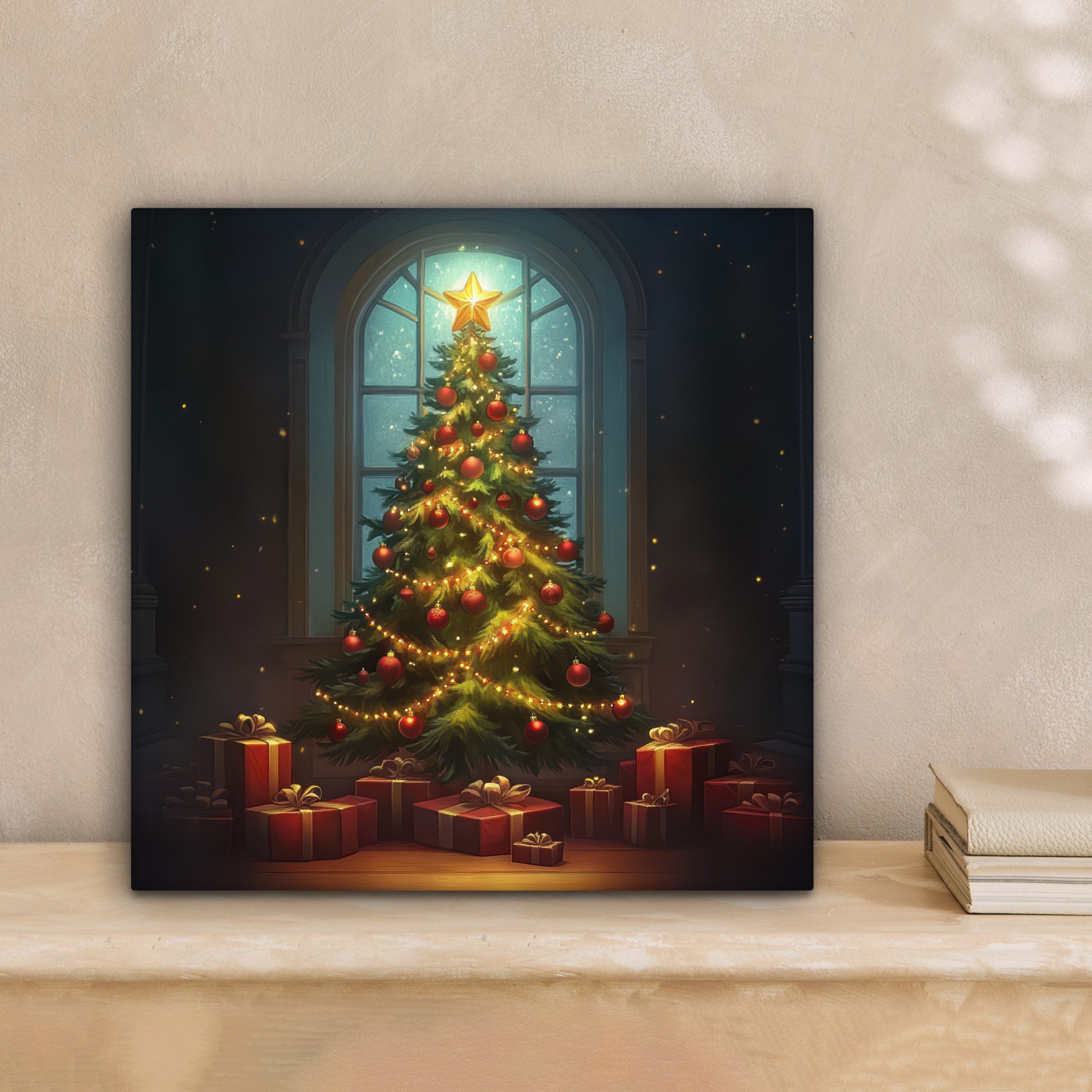 OneMillionCanvasses® Leinwandbild Weihnachtsbaum - Geschenk - Winter, Fotod günstig online kaufen