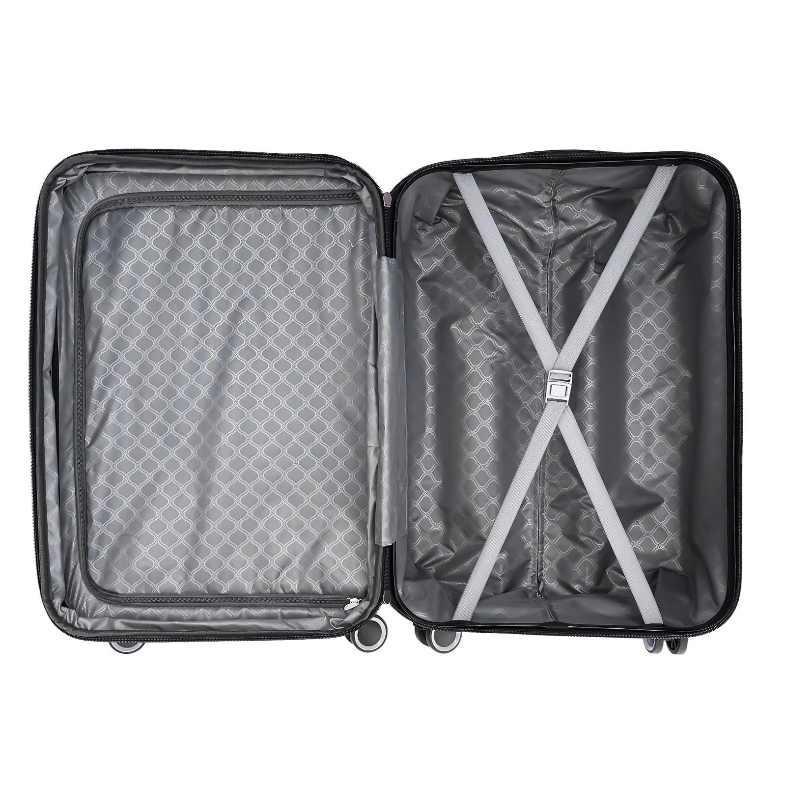 YONSLY Trolleyset Koffer-Set(M,L,XL) Hartschalen-Koffer mit 360°-Rollen, 4 Rollen, (3 tlg., 3 Trolleys), Hartschalenkoffer-Set aus robustem ABS-Kunststoff
