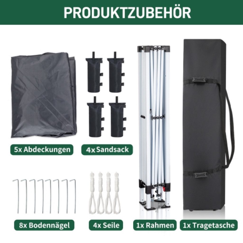 VINGLI Faltpavillon 3 x 3m, Stabil, günstig online kaufen