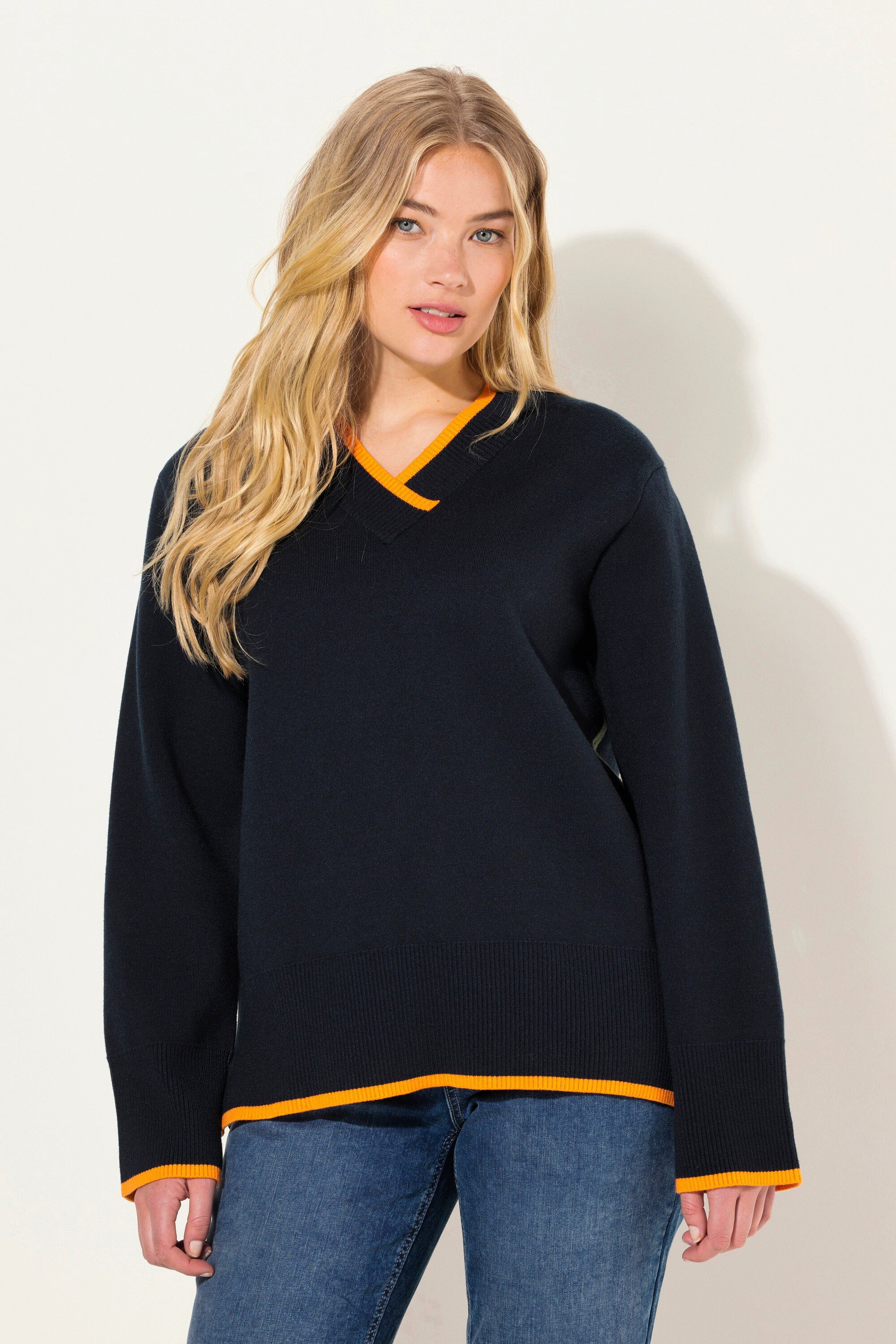 Strickpullover Strickpullover Langram V-Ausschnitt