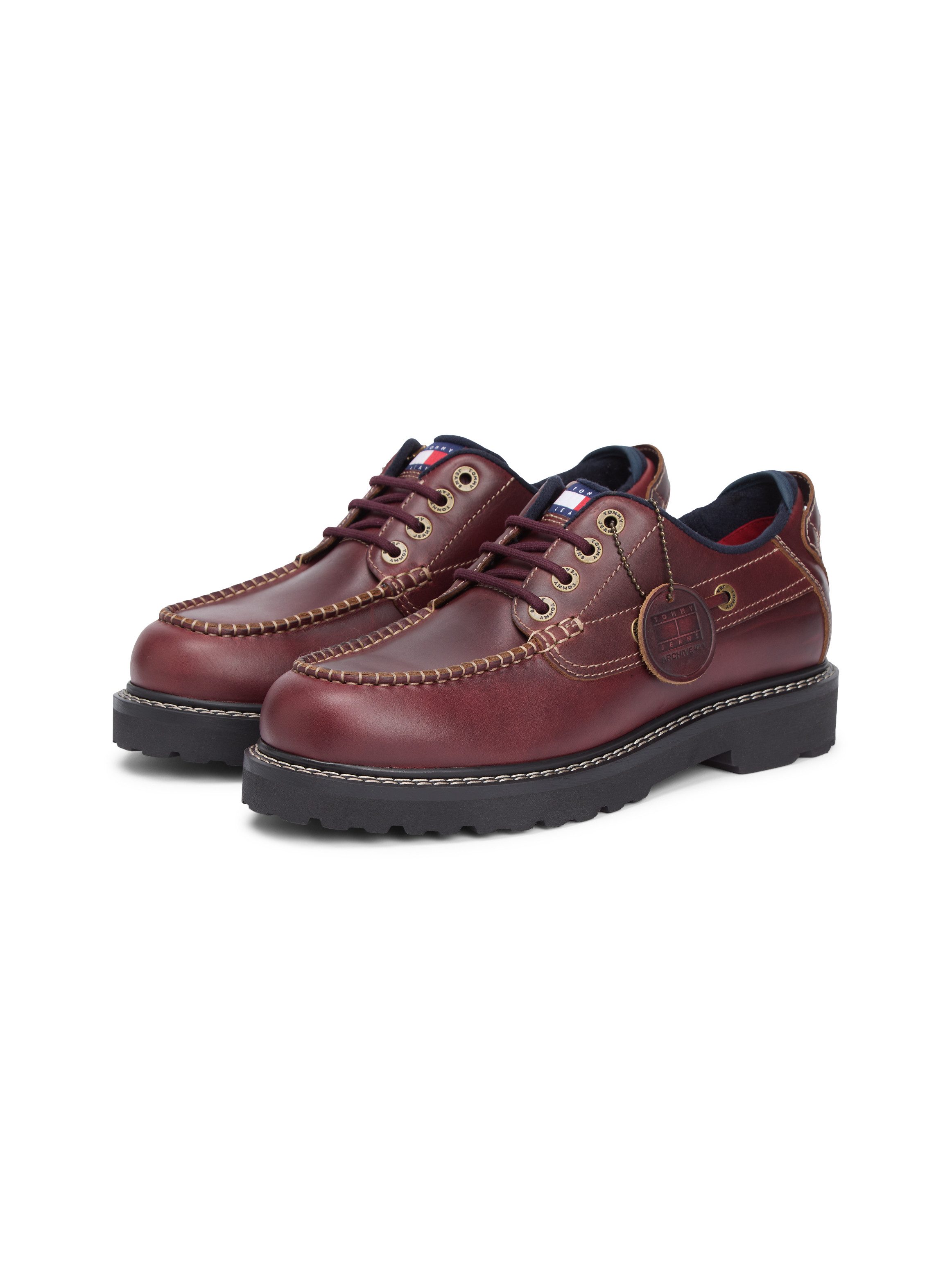 Tommy Jeans ARCHIVE '01 BOAT SHOE LEATHER Bootsschuh Bootsschuh, Halbschuh mit Kontrast-Rahmennaht
