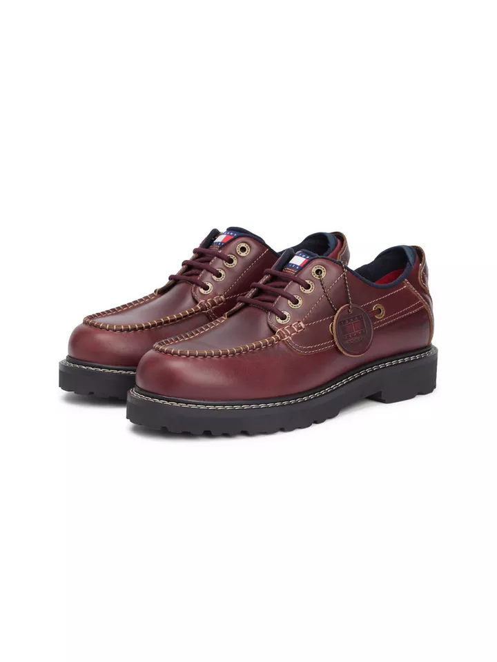 Tommy Jeans ARCHIVE '01 BOAT SHOE LEATHER Bootsschuh Bootsschuh, Halbschuh mit Kontrast-Rahmennaht