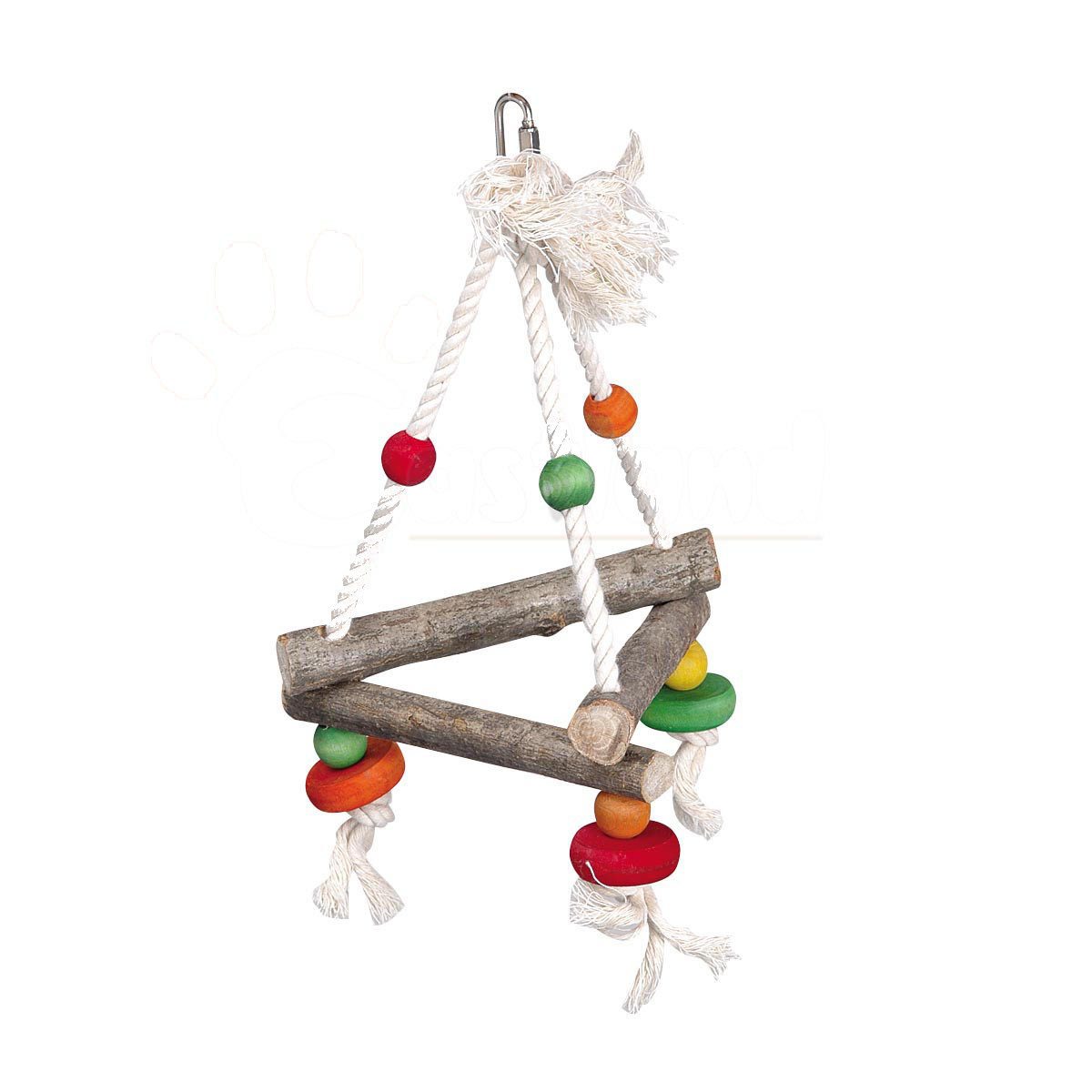 Ollesch Vogelkäfig Ollesch Vogelspielzeug 26 cm Holz mit Seilen natur