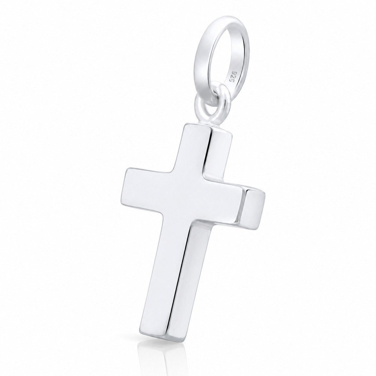 Kreuzanhänger Kreuz Anhänger Klein Öse 925er Silber, Made in Italy