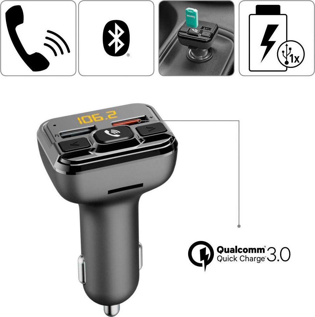 Hama FM-Transmitter mit Bluetooth®- und Freisprechfunktion Transmitter Bluetooth-Adapter zu USB 2.0