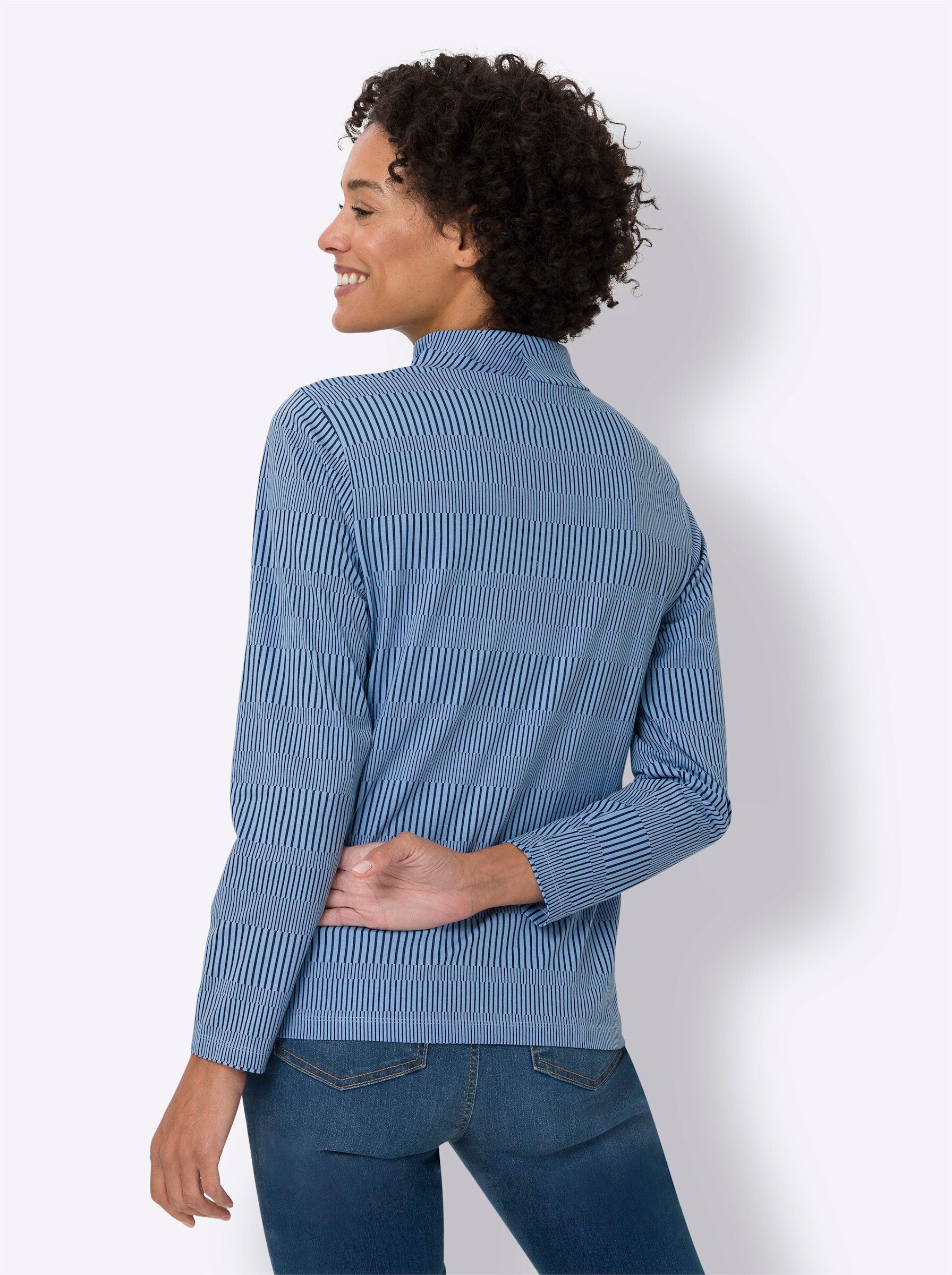 Sieh an! T-Shirt Stehkragen-Shirt Langarm günstig online kaufen