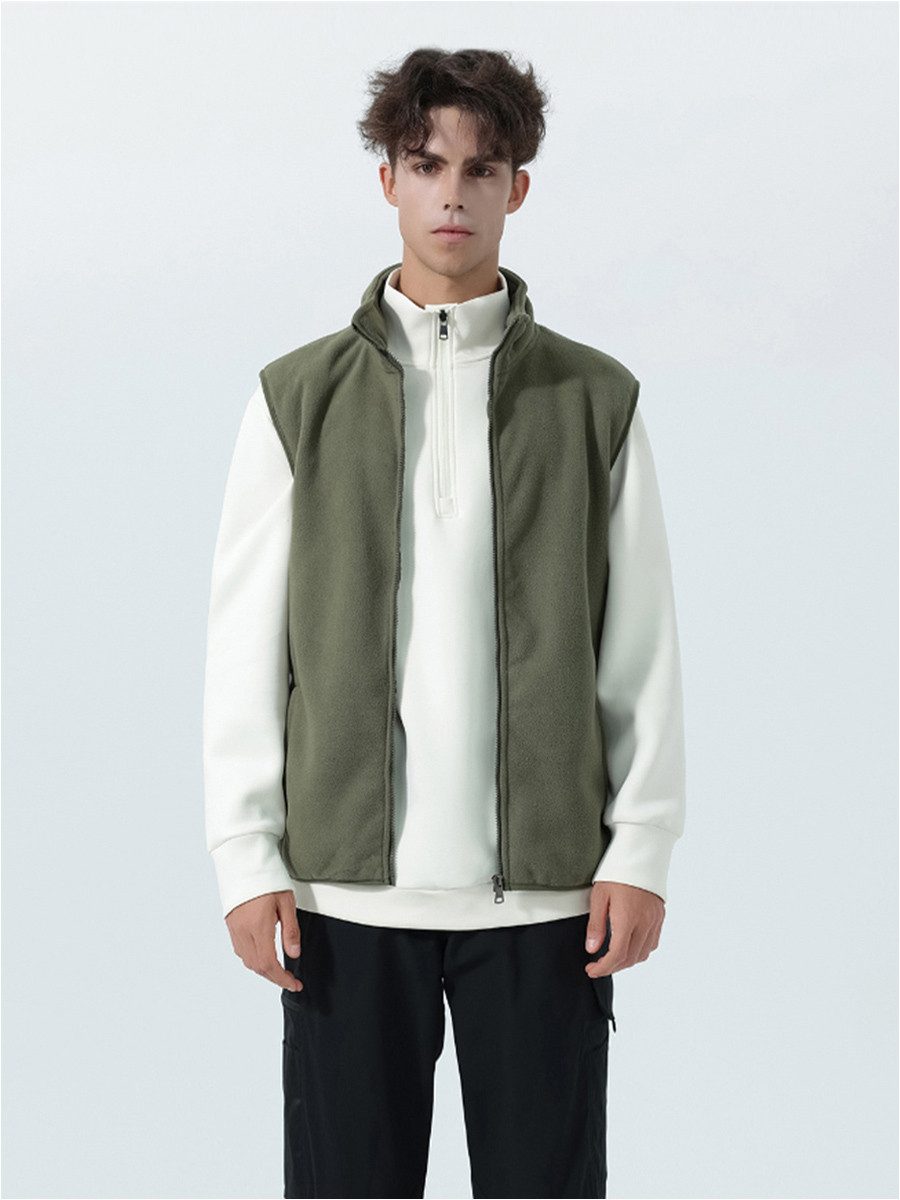 YOUTHUP Fleeceweste Herren Warme Weste mit Stehkragen günstig online kaufen