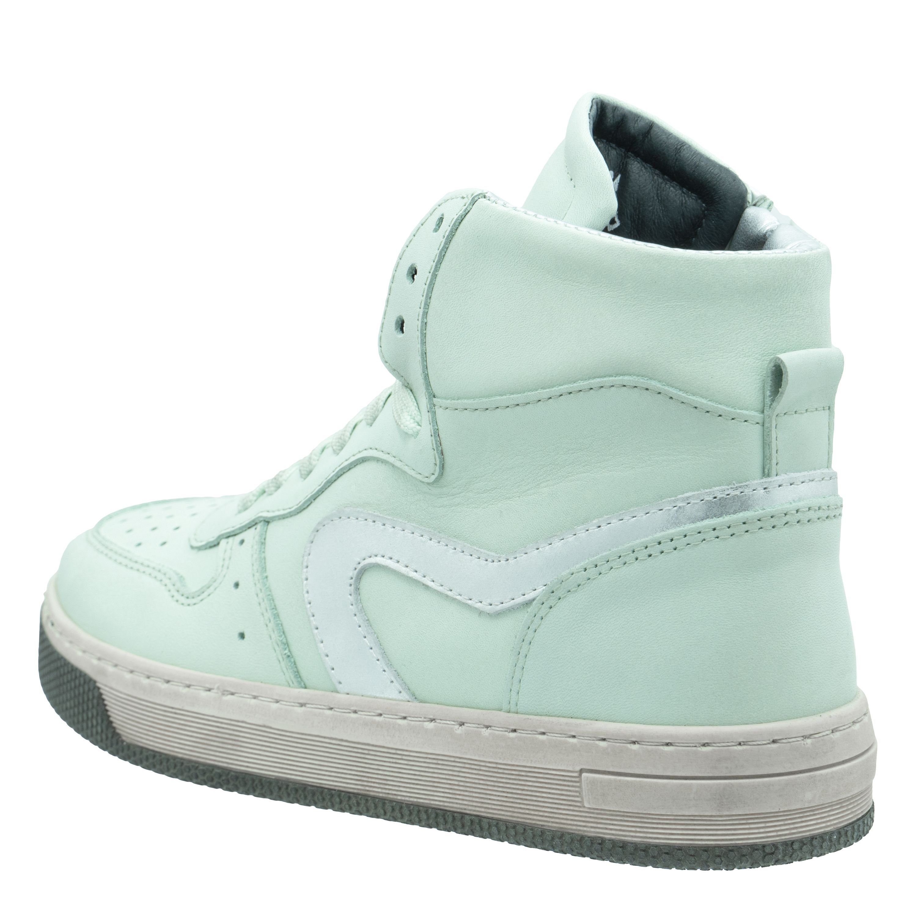 H1301 hohe HIP Style Unisex-Kinder Hip Shoes Leder Grün Sneaker Sneaker