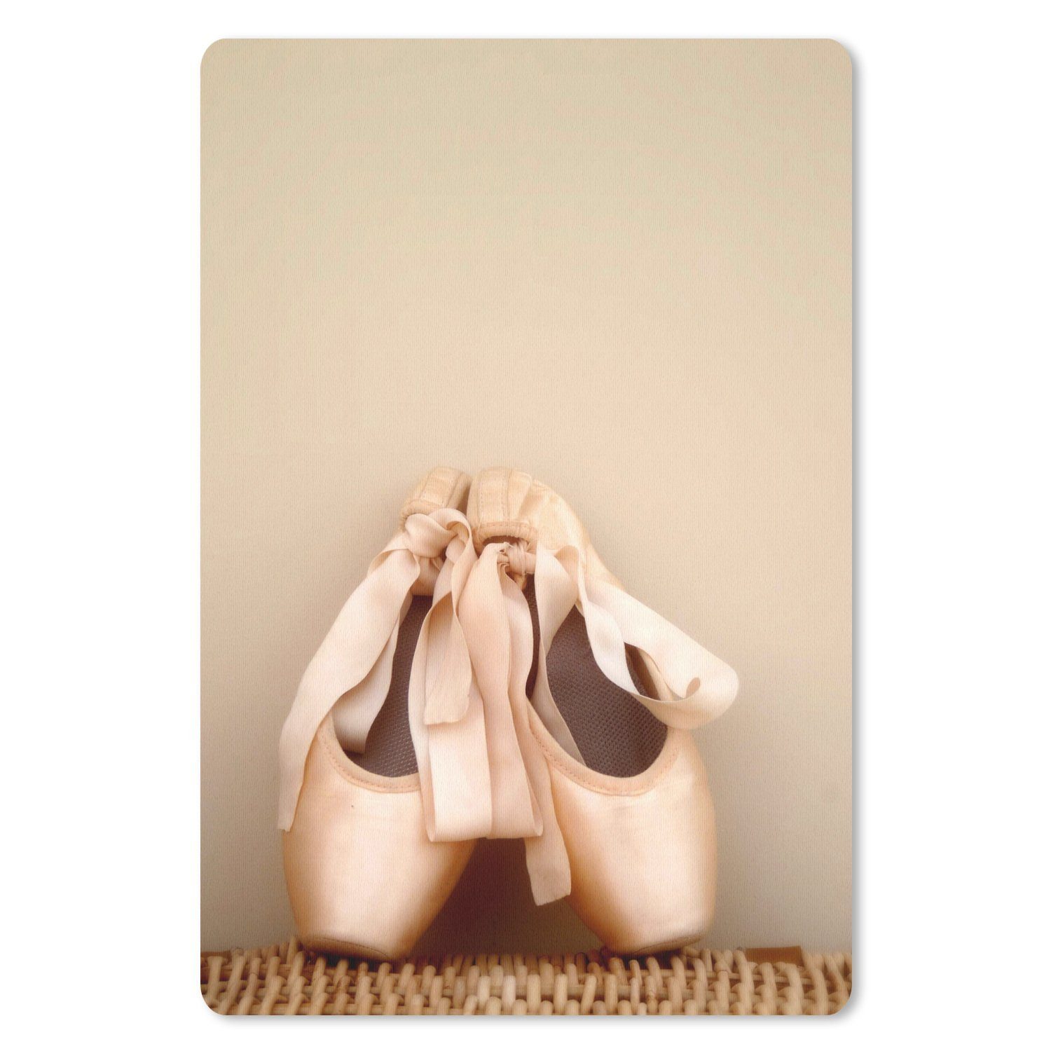 MuchoWow Mauspad Lachsrosa Ballettschuhe (1-St), Maus Pad Klein, Gaming Zubehör, Büro Deko, 18x27 cm