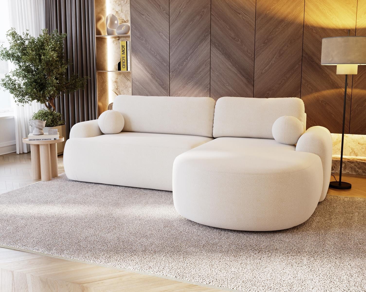 Compleo Ecksofa boucle mit breiter Ottomane günstig online kaufen