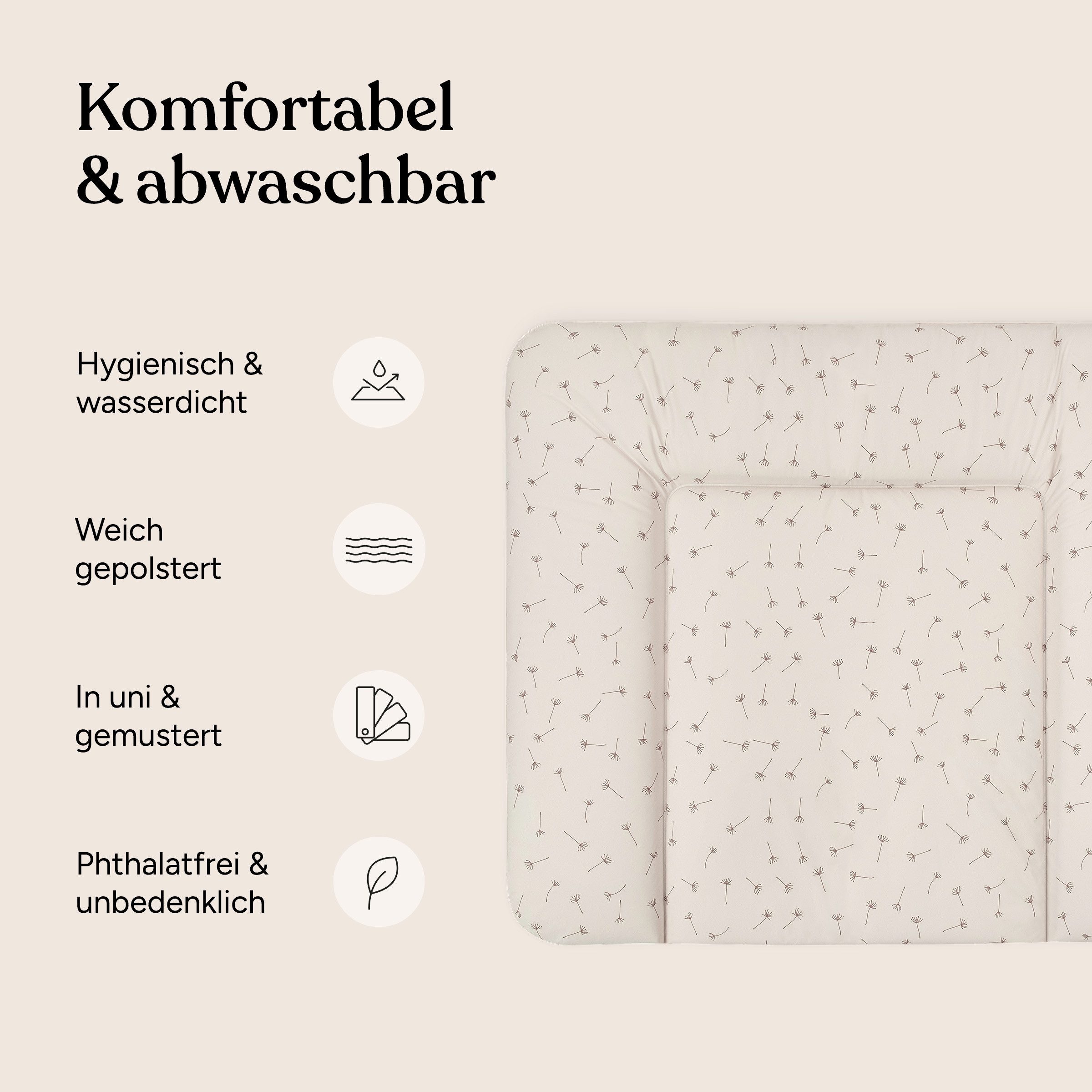 Ehrenkind Wickelauflage Wickelunterlage abwaschbar, Hygienisch, Sicher und Vielseitig