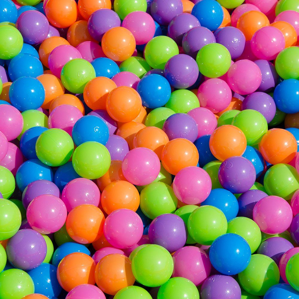 600 Bälle Bällebad gemischt 55 mm mix bunt bunte Farben Baby Spielbälle Kugelbad 