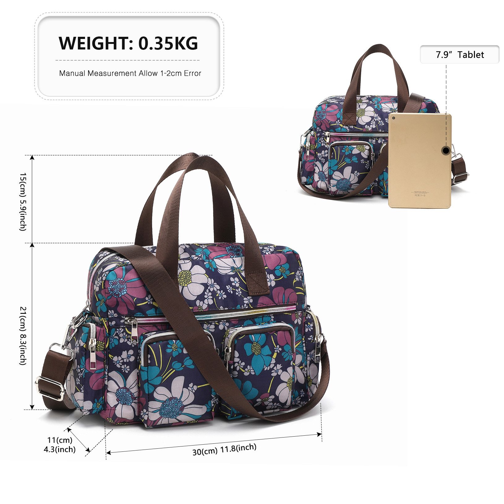 KONO Handtasche Damenhandtasche, Wasserdicht mit Blumenmuster günstig online kaufen
