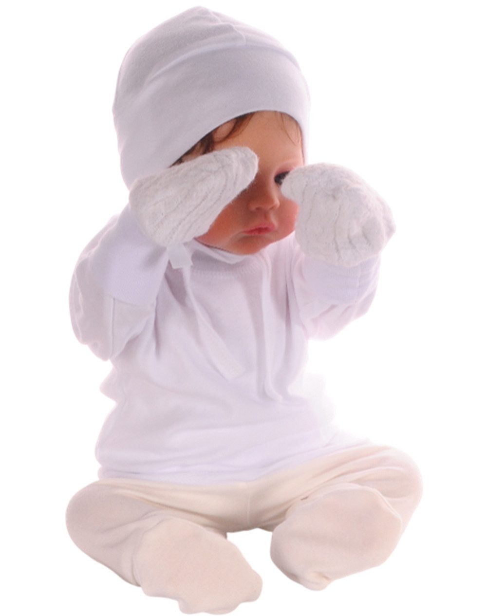 La Bortini Fäustlinge Fäustlinge warme Baby Handschuhe für Neugeborene 0 bis 12 Monate weich, warm, doppellagig mit Frottee-Futter, neutral