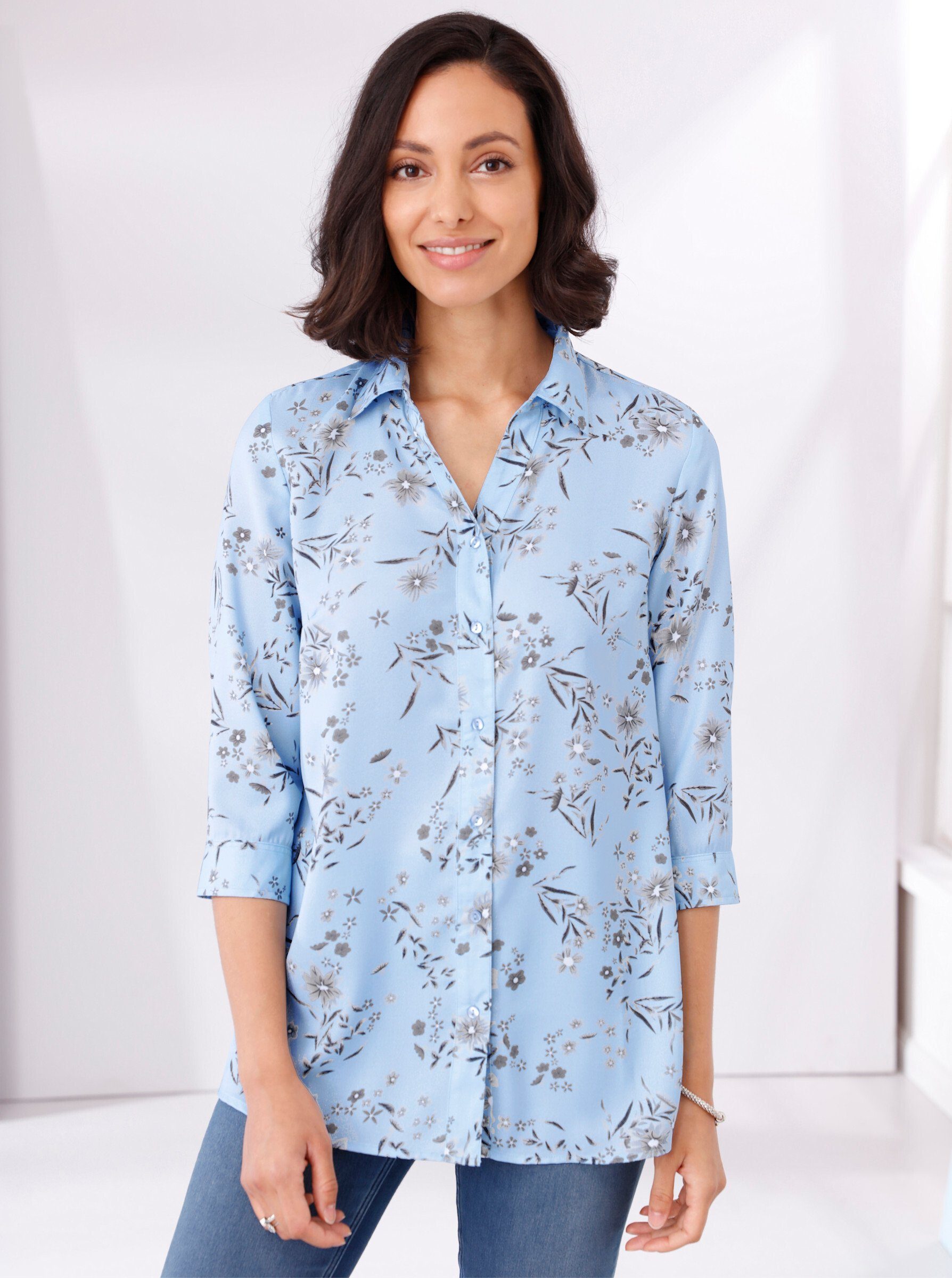 Klassische Bluse Longbluse