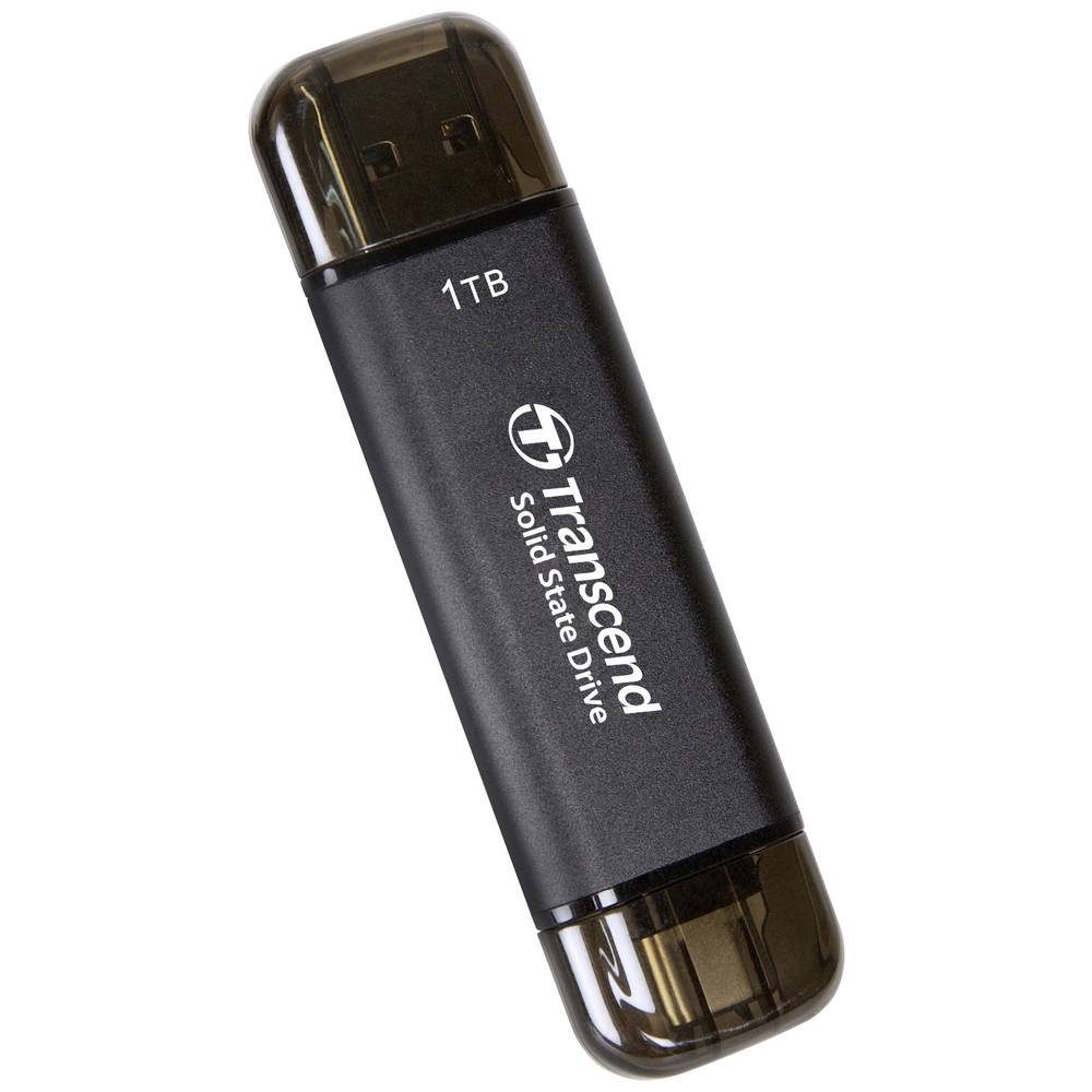 Transcend External SSD, ESD310C, USB 10Gbps, Type C/ABlack TS1TESD310C externe SSD (1 TB)