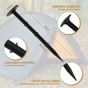 Bettizia Bodenanker 400 Erdanker Kunststoff, Anti Rost, für Gartenvlies, 160mm, Zelten, Freistehend, (400er Set, Erdanker, Erdnagel, Zeltheringe), UV-Resistent, Wartungsfrei, Robust