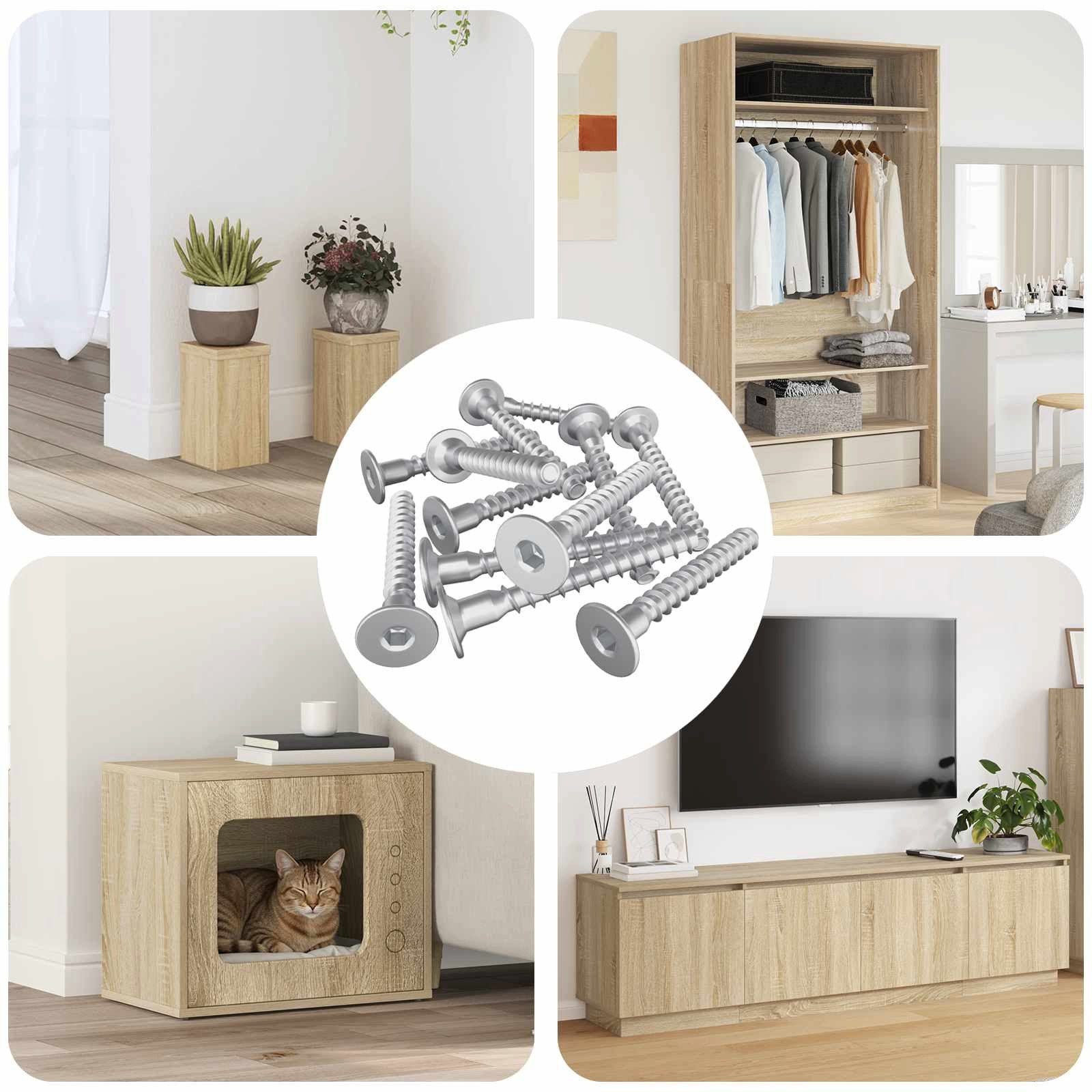 vidaXL Schraube, Confirmat-Schrauben 12 pcs Silber Metall
