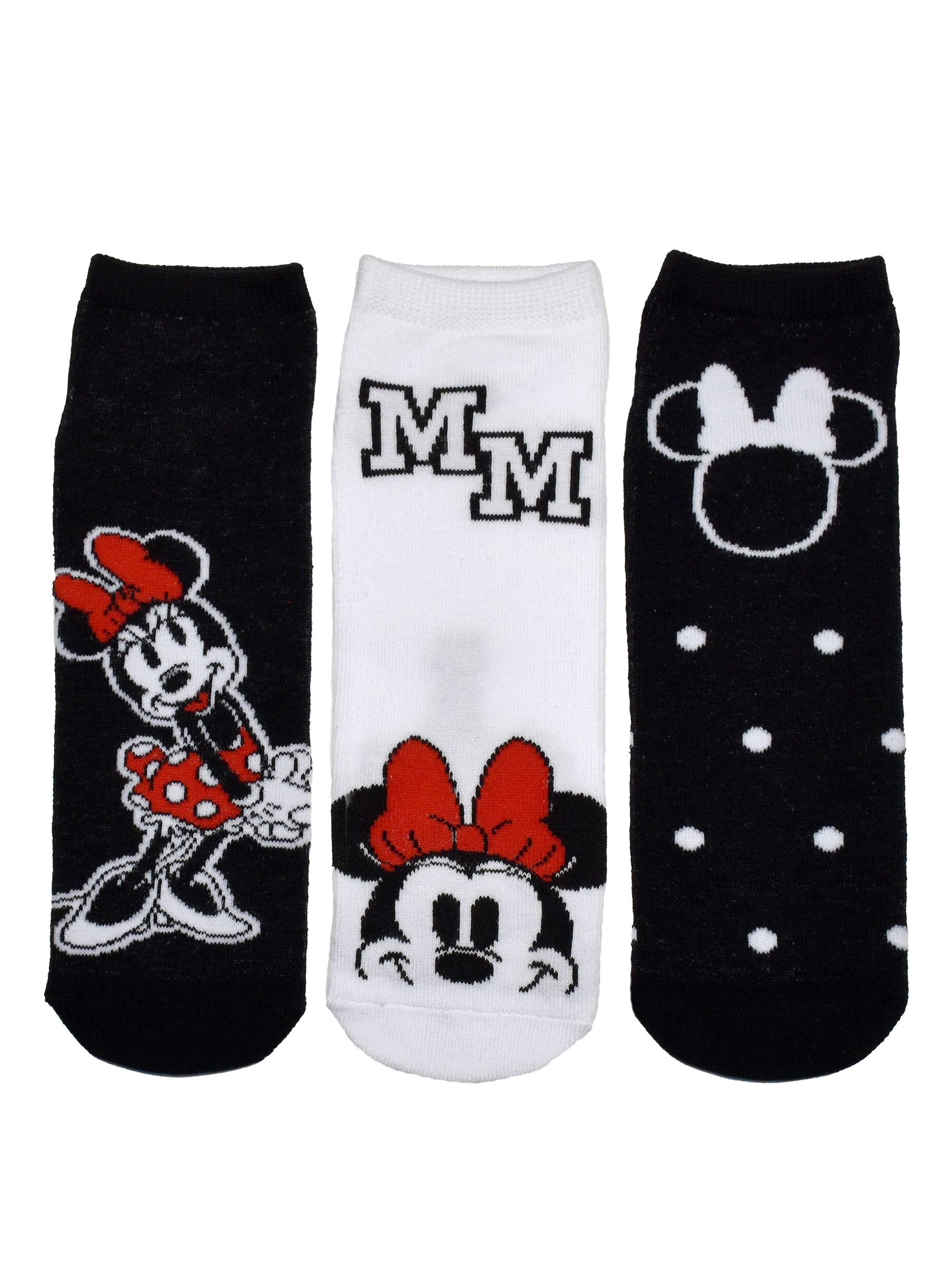United Labels® Socken Disney Minnie Mouse Socken Sneaker Strümpfe (3er Pack) Originallizenz