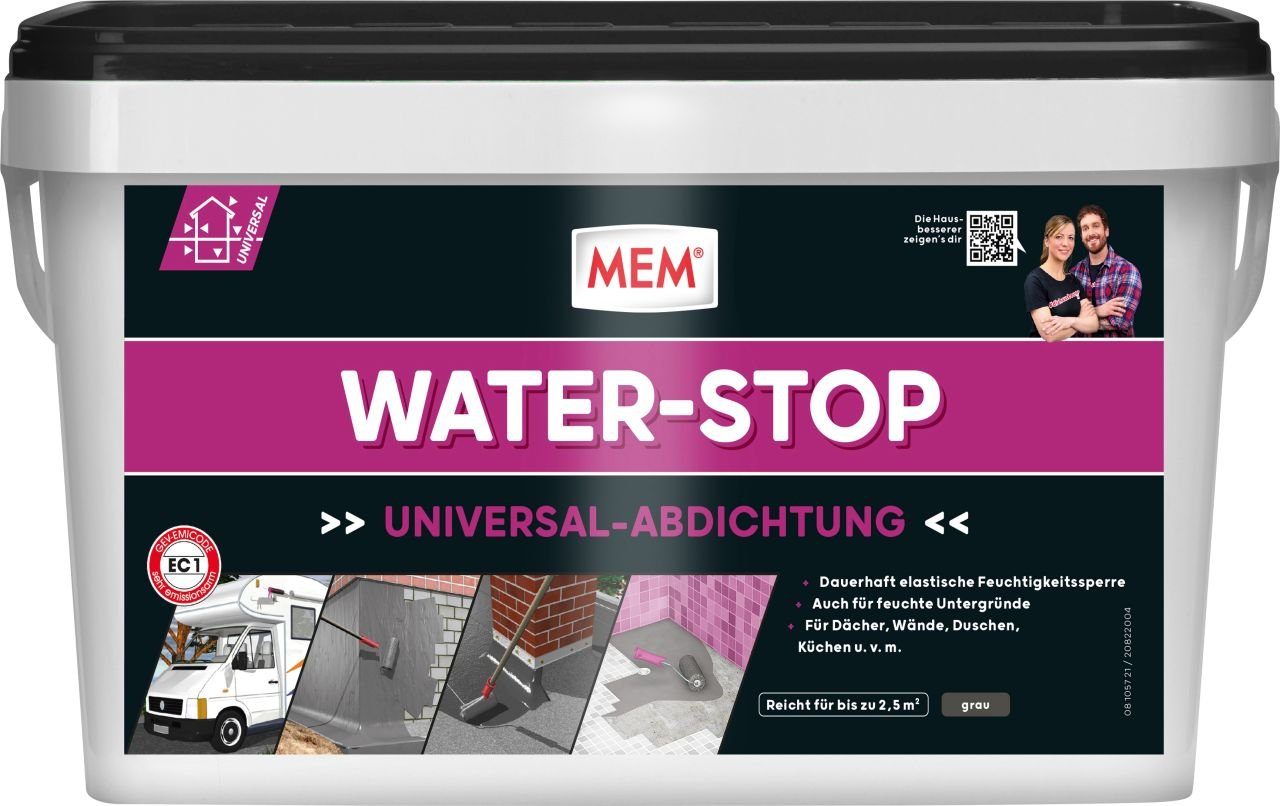 6 MEM MEM Water Bodenfliese Grau Bauchemie kg, Metall Stop
