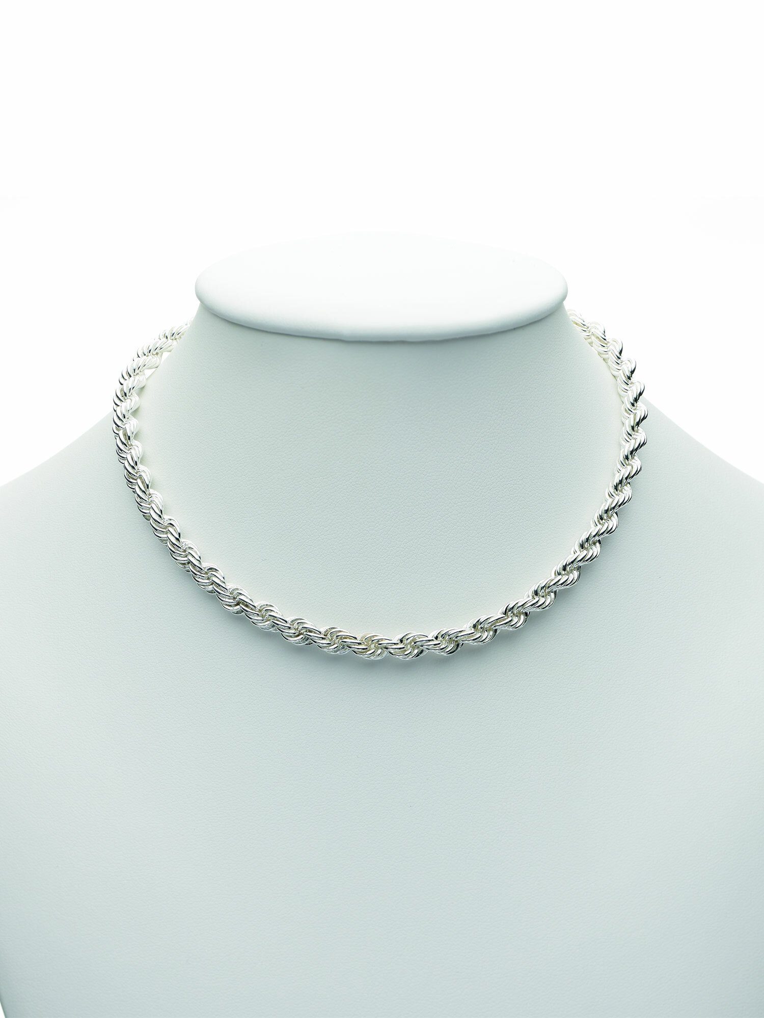 Adelia´s Silberkette 925 Silber Kordel Halskette 45 cm Ø 5,5 mm, Silberschmuck für Damen